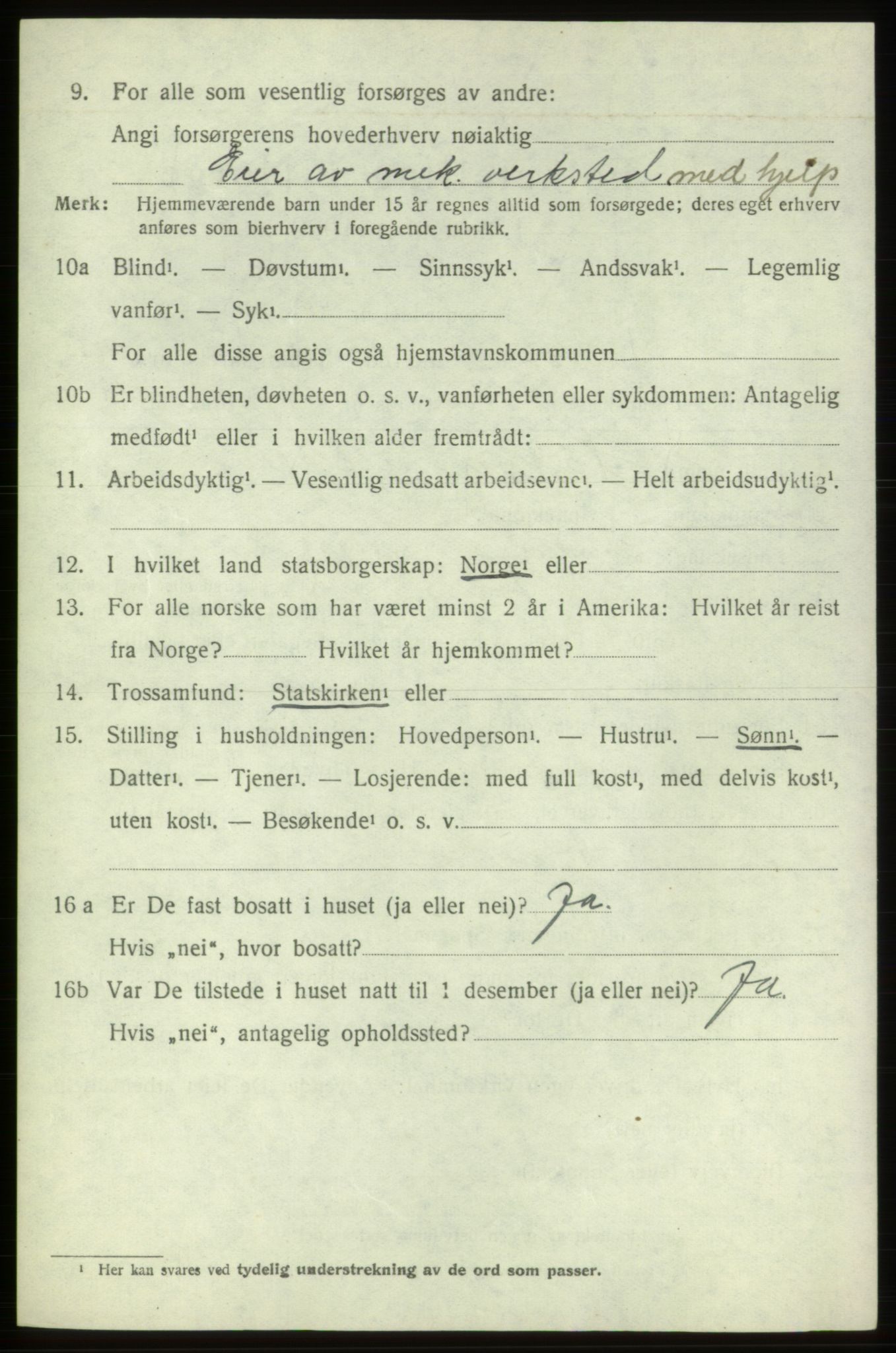 SAB, 1920 census for Stord, 1920, p. 7008