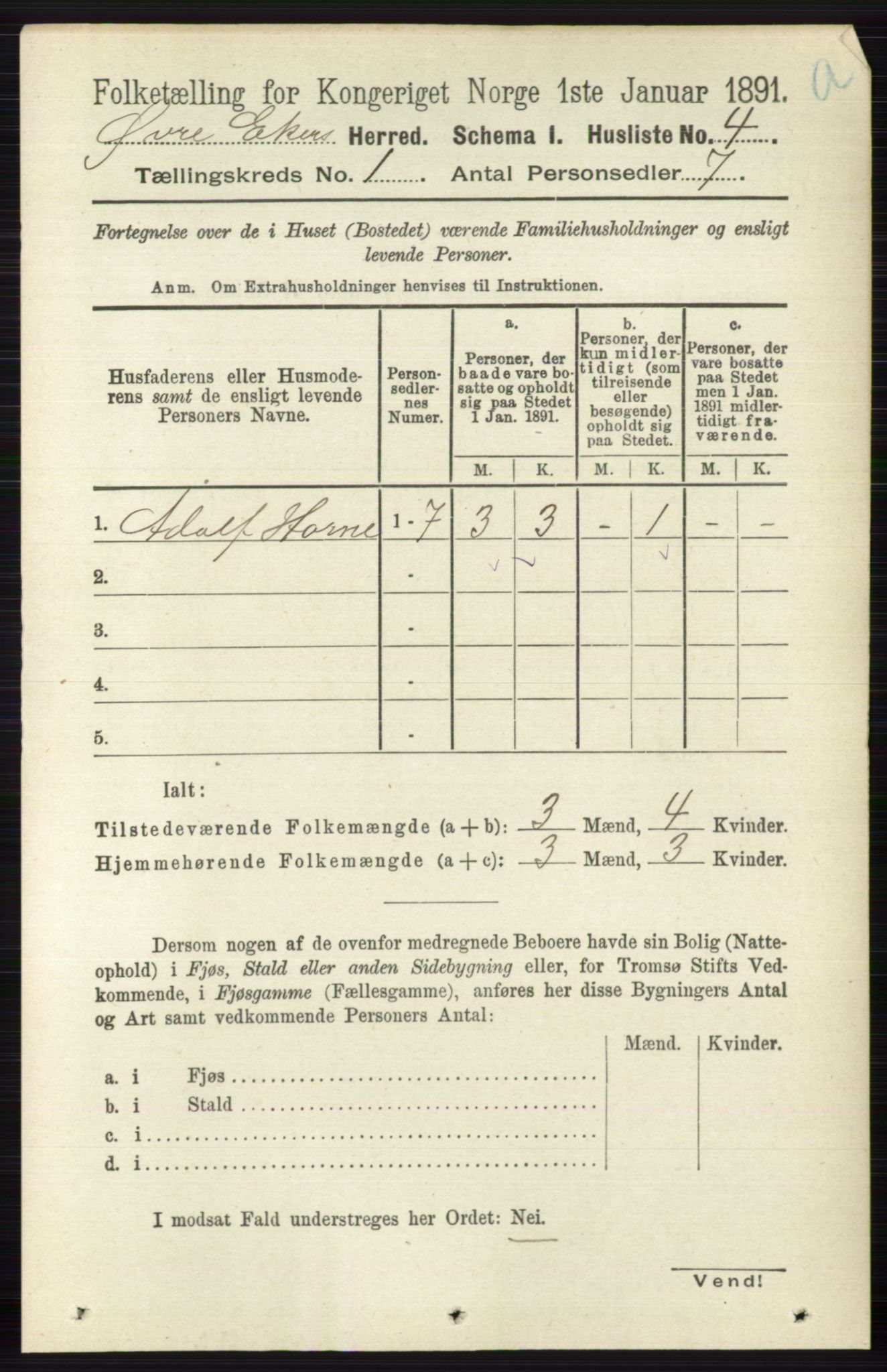 RA, 1891 census for 0624 Øvre Eiker, 1891, p. 62