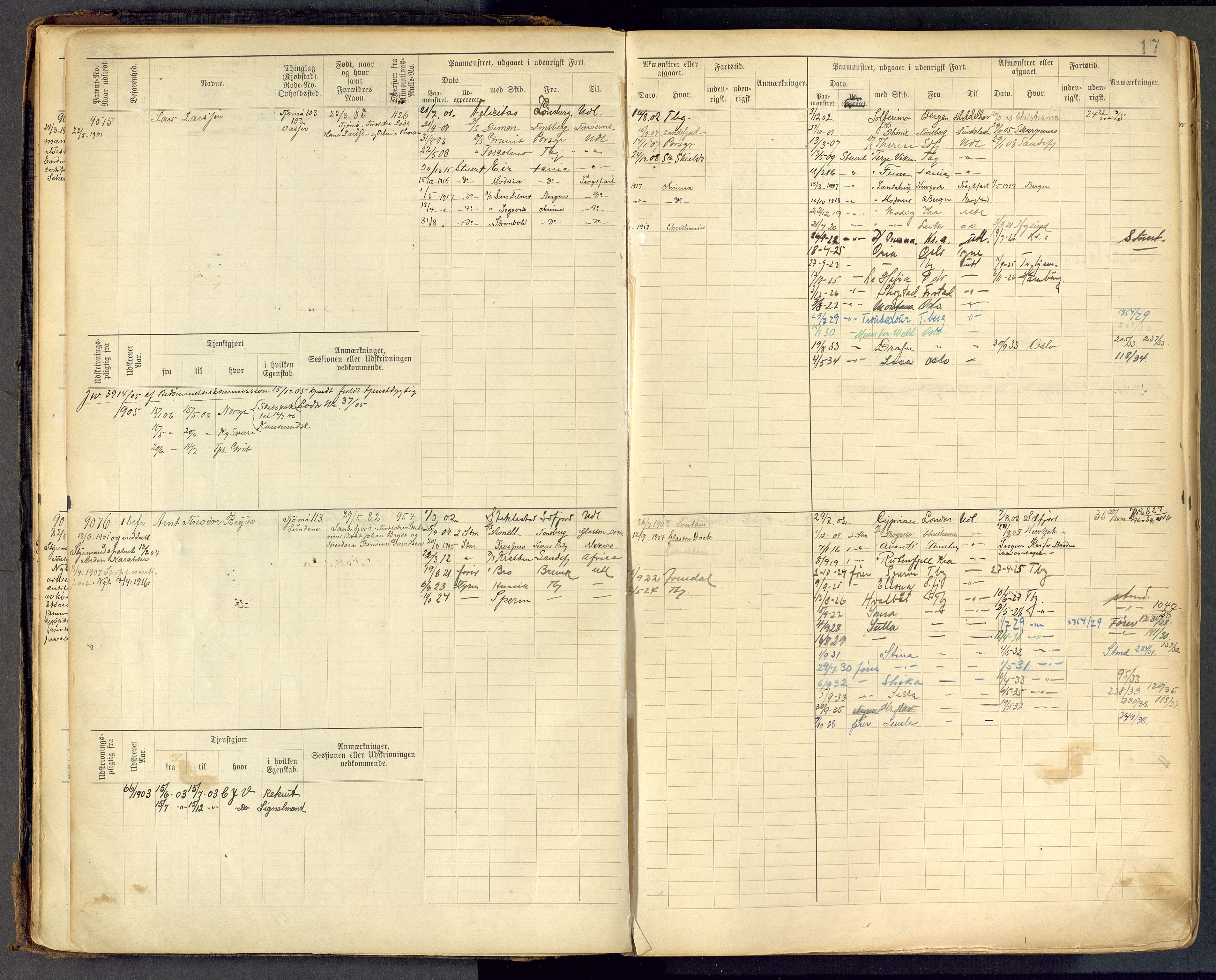 Tønsberg innrulleringskontor, AV/SAKO-A-786/F/Fc/Fcb/L0009: Hovedrulle Patent nr. 9043-9992, 1900-1921, p. 17