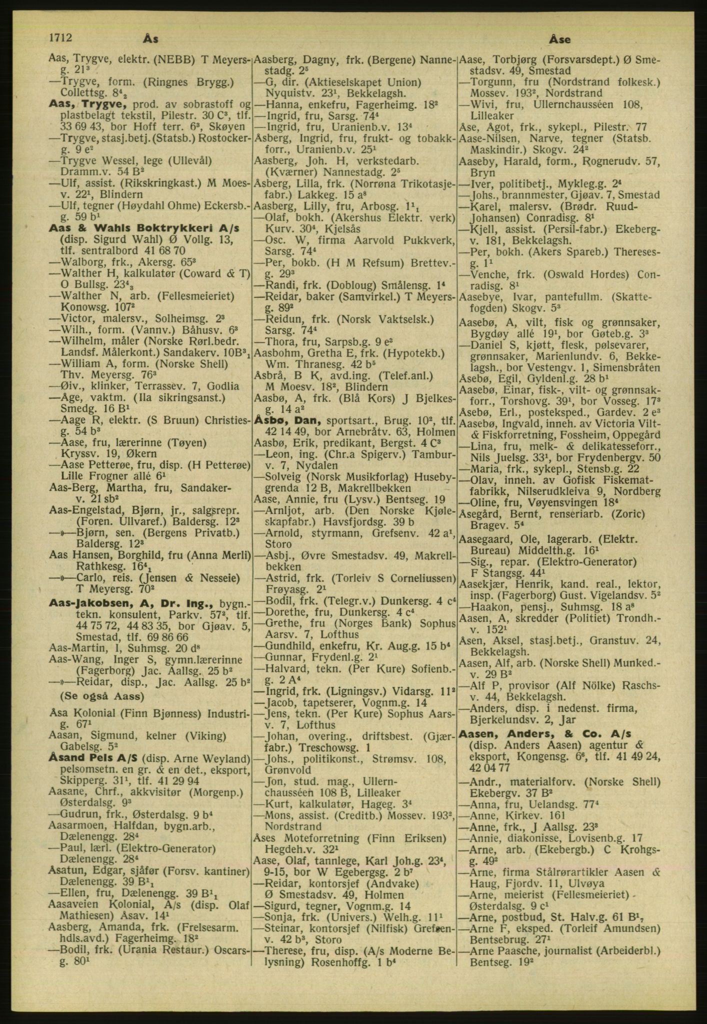 Kristiania/Oslo adressebok, PUBL/-, 1954, p. 1712