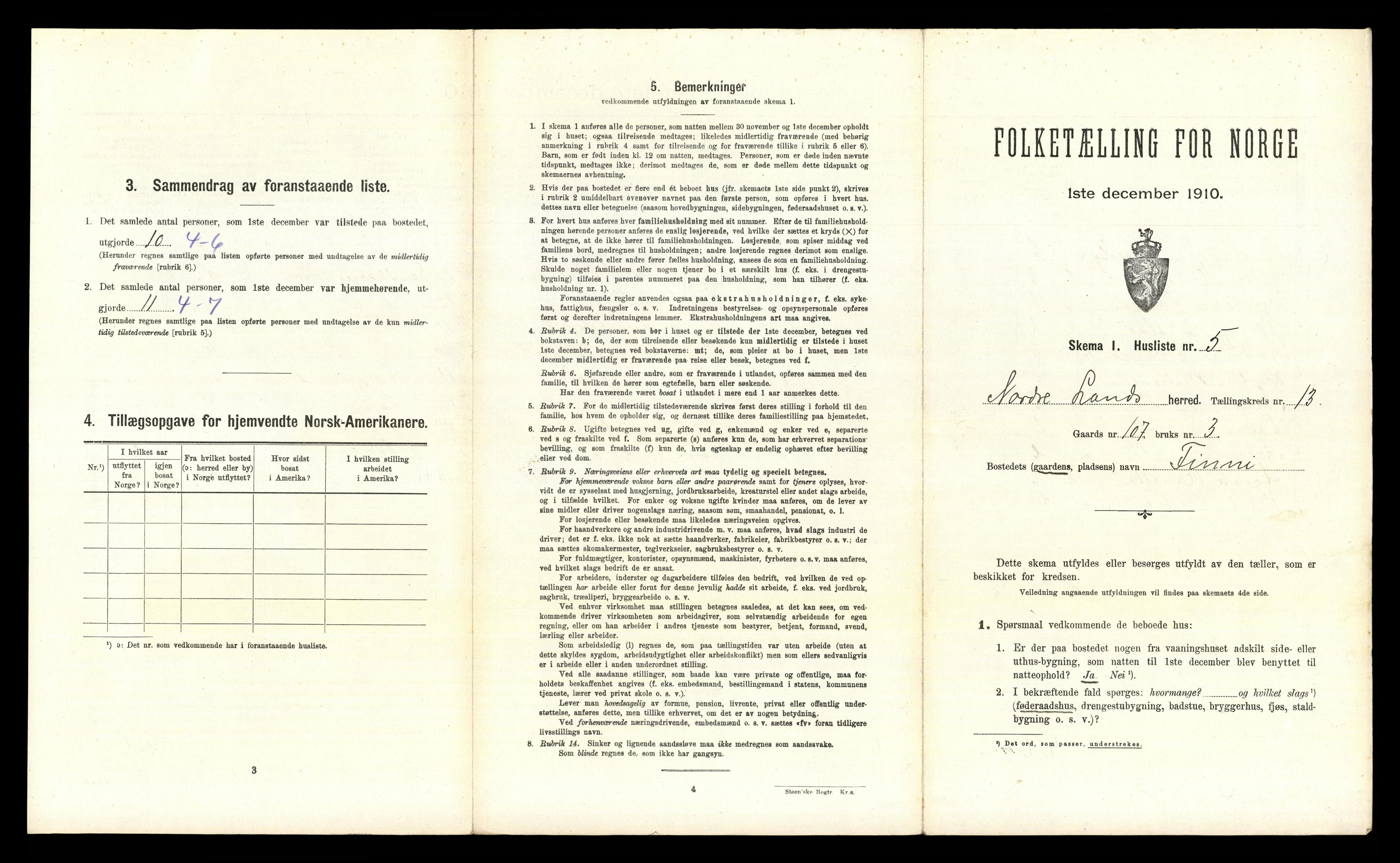 RA, 1910 census for Nordre Land, 1910, p. 1353