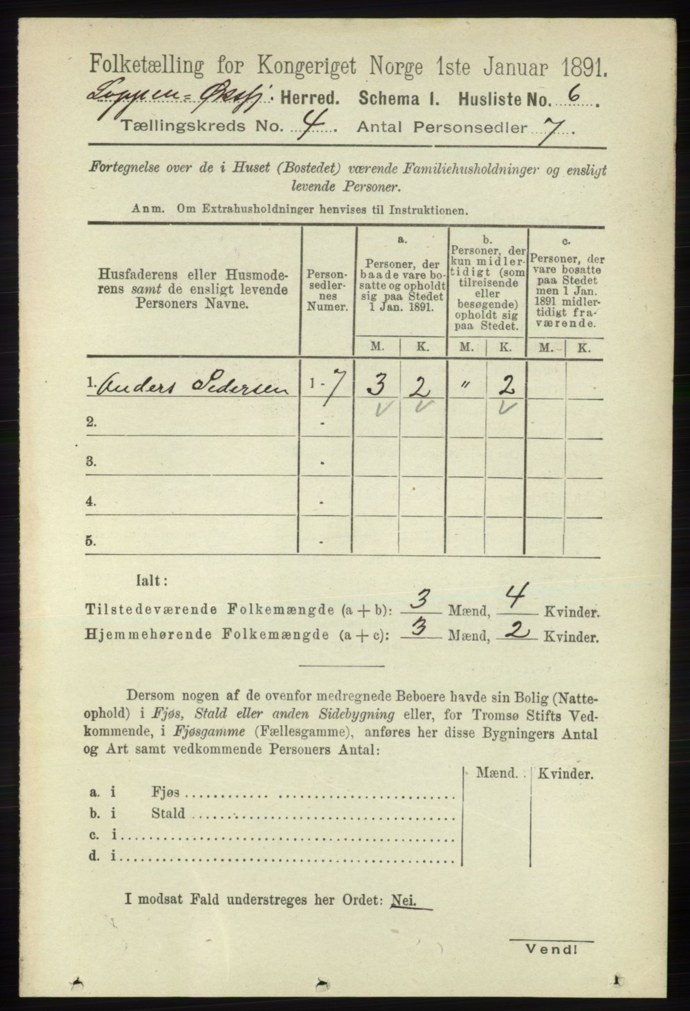 RA, 1891 census for 2014 Loppa, 1891, p. 822