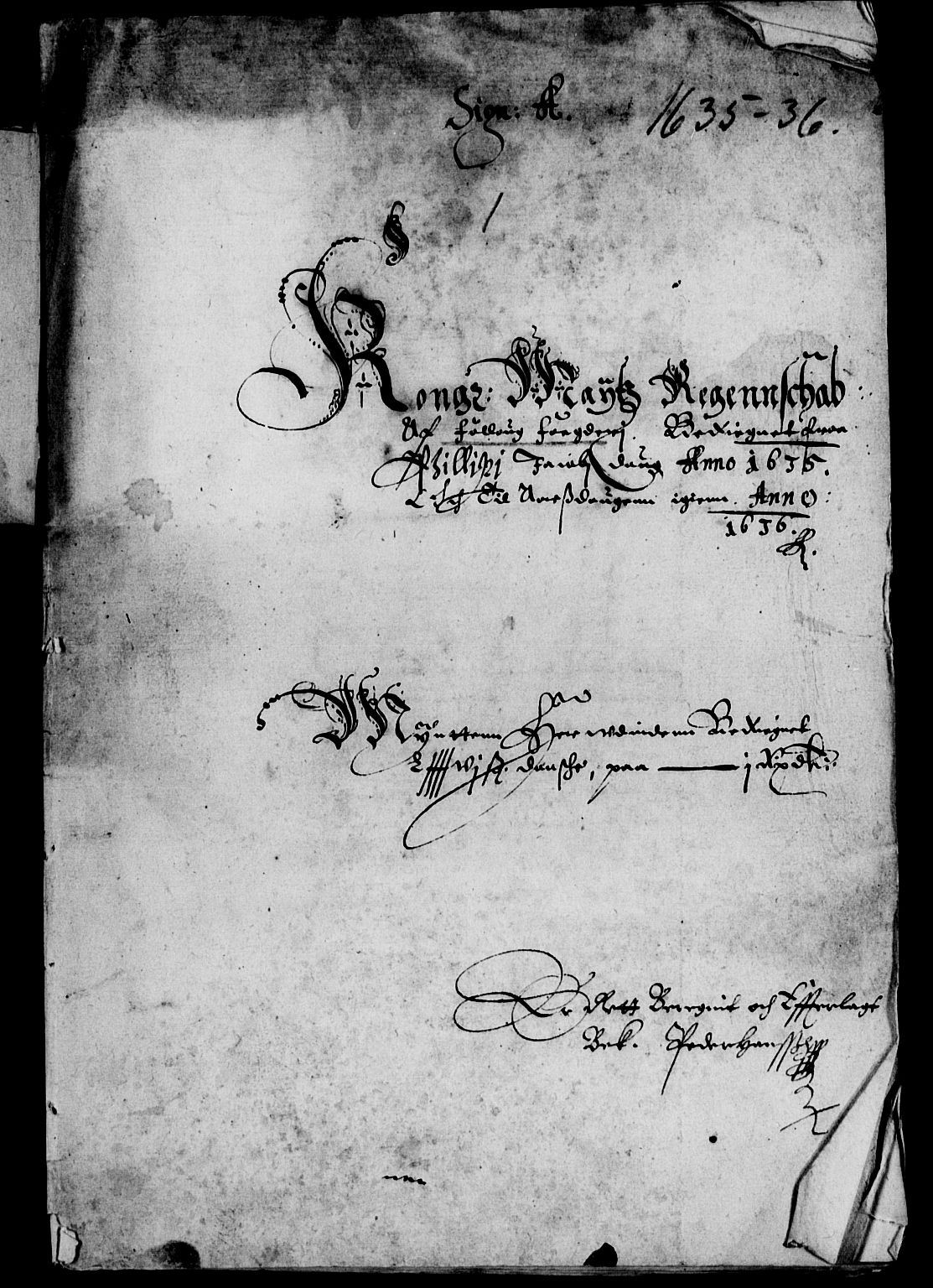 Rentekammeret inntil 1814, Reviderte regnskaper, Lensregnskaper, AV/RA-EA-5023/R/Rb/Rba/L0122: Akershus len, 1634-1636