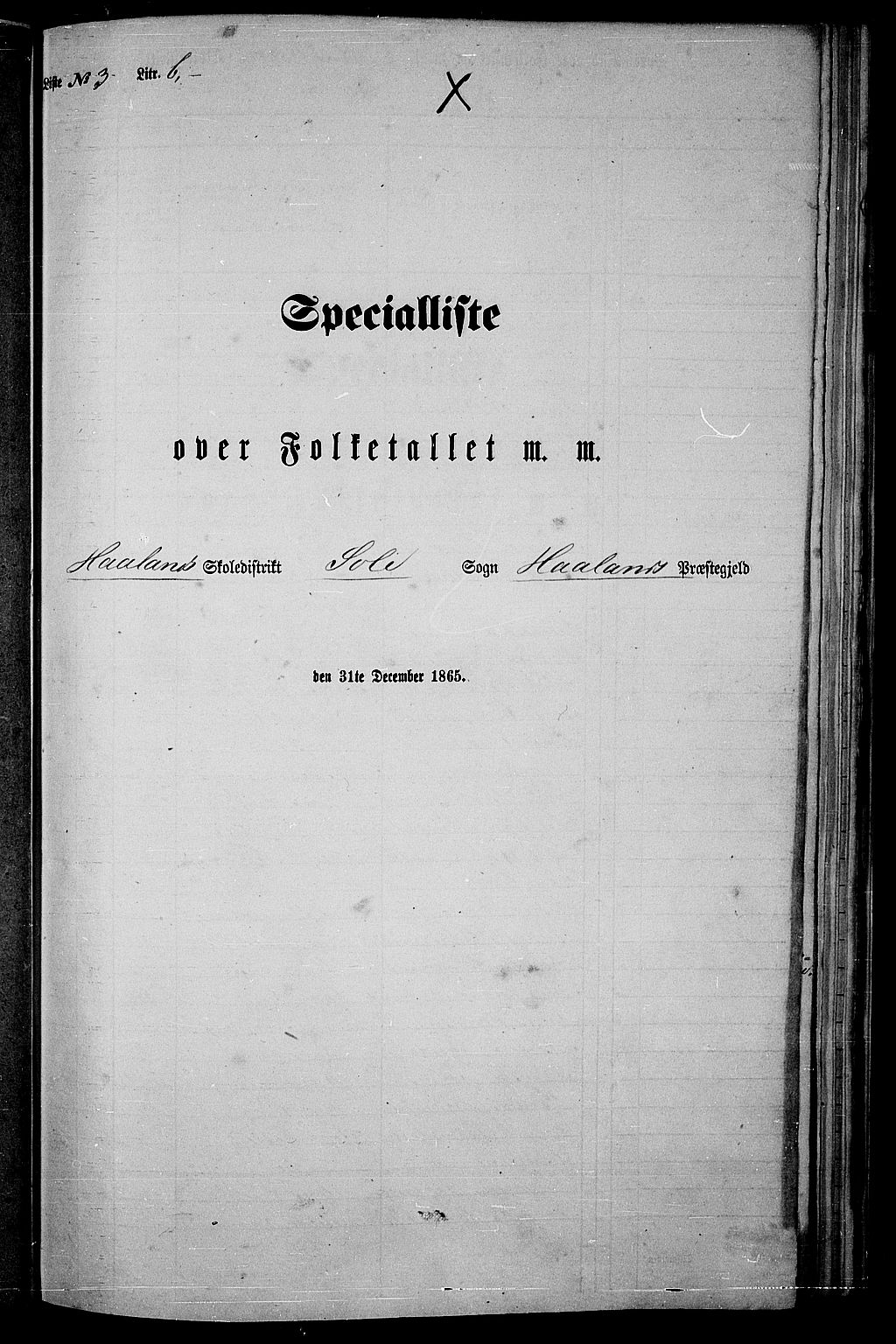 RA, 1865 census for Håland, 1865, p. 67