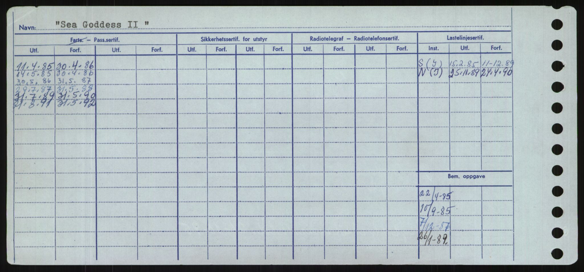 Sjøfartsdirektoratet med forløpere, Skipsmålingen, RA/S-1627/H/Hd/L0032: Fartøy, San-Seve, p. 288