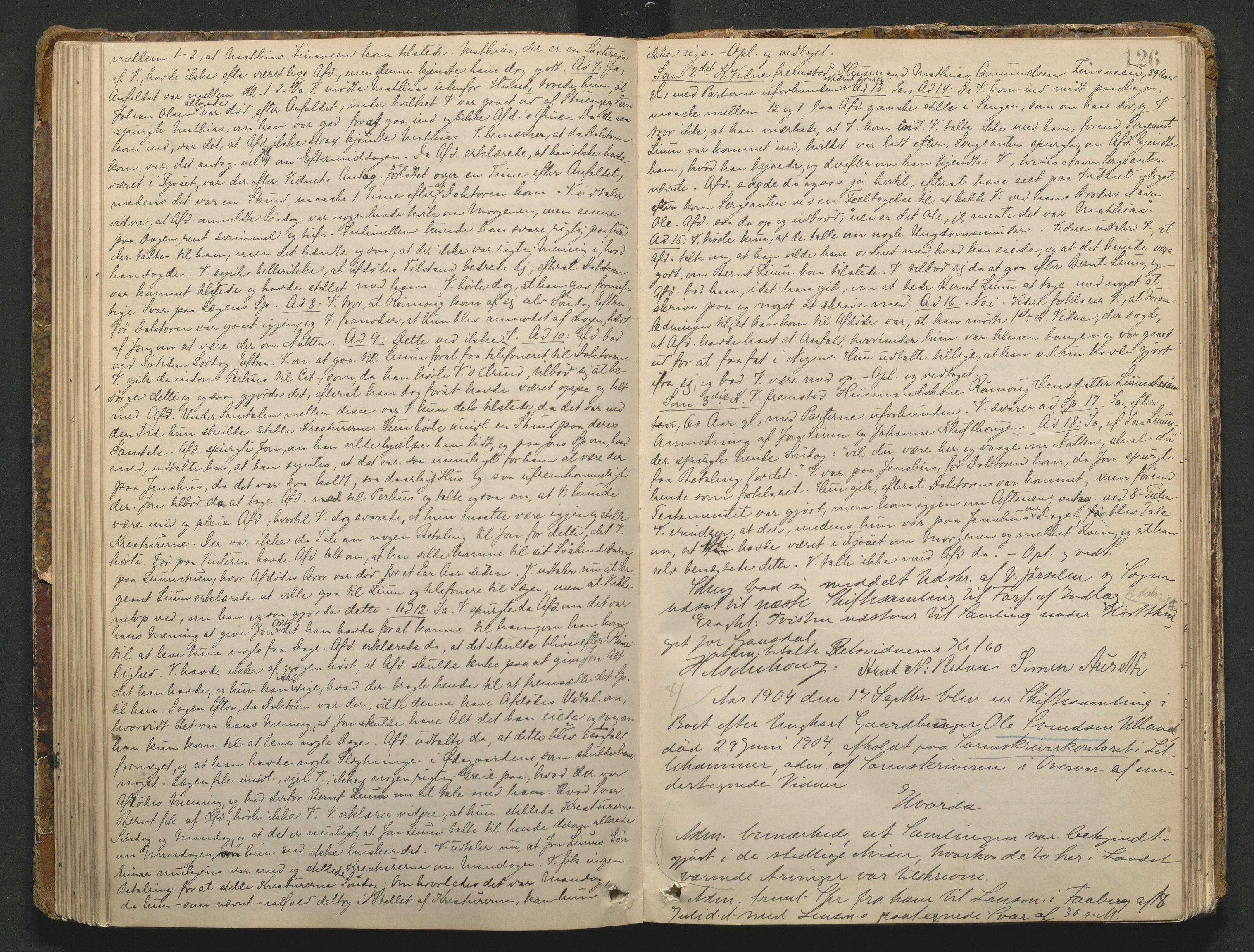 Sør-Gudbrandsdal tingrett, AV/SAH-TING-004/J/Ja/Jad/L0001: Skifteforhandlingsprotokoll - Fåberg og Gausdal, 1899-1911, p. 125b-126a