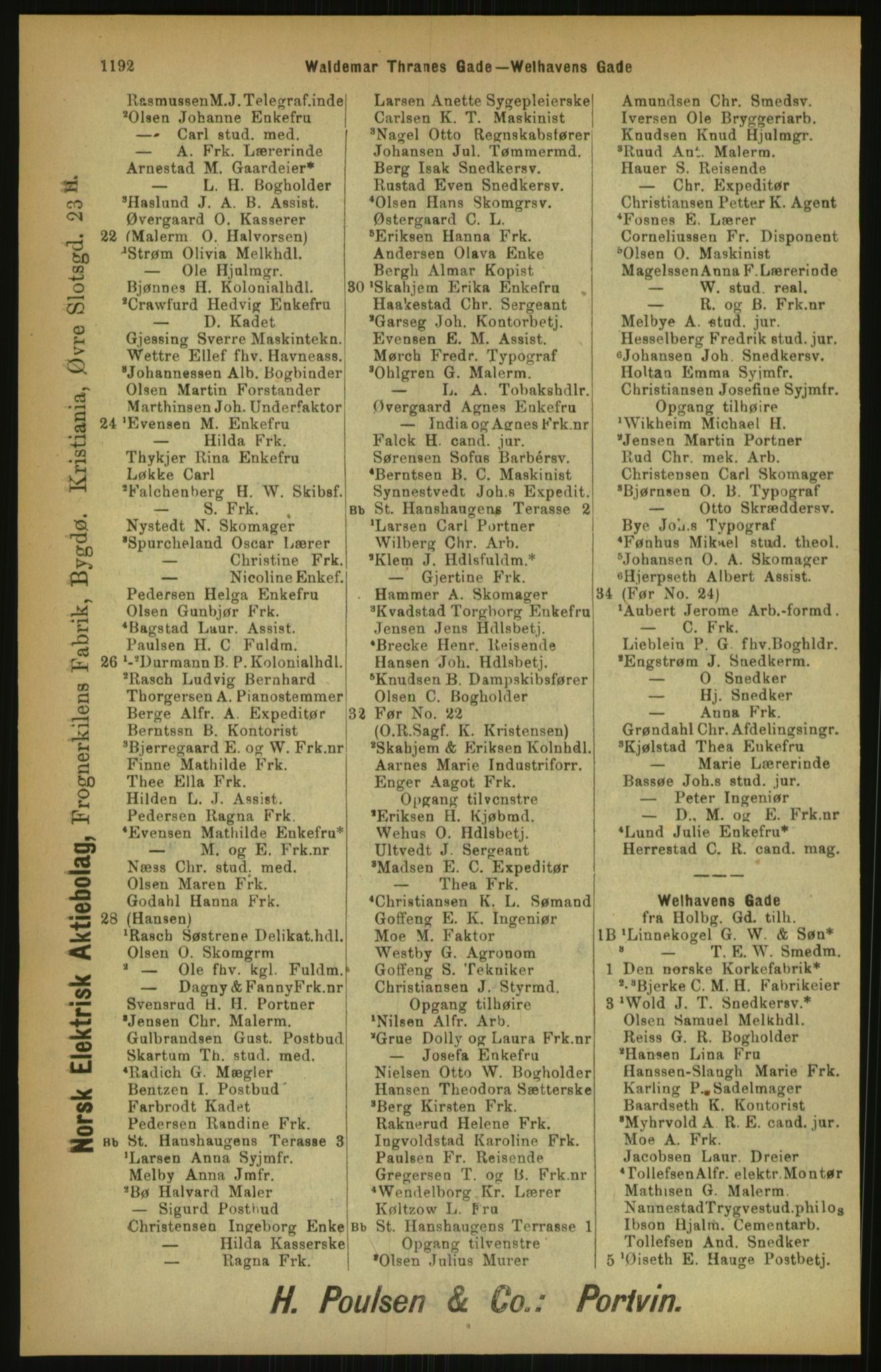 Kristiania/Oslo adressebok, PUBL/-, 1900, p. 1192