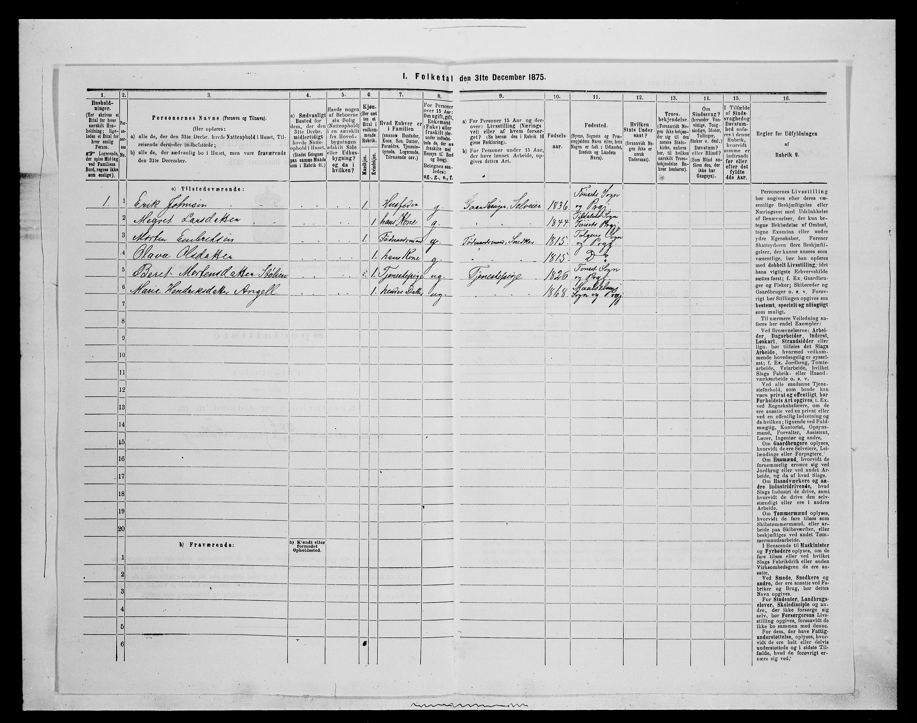 SAH, 1875 census for 0437P Tynset, 1875, p. 594