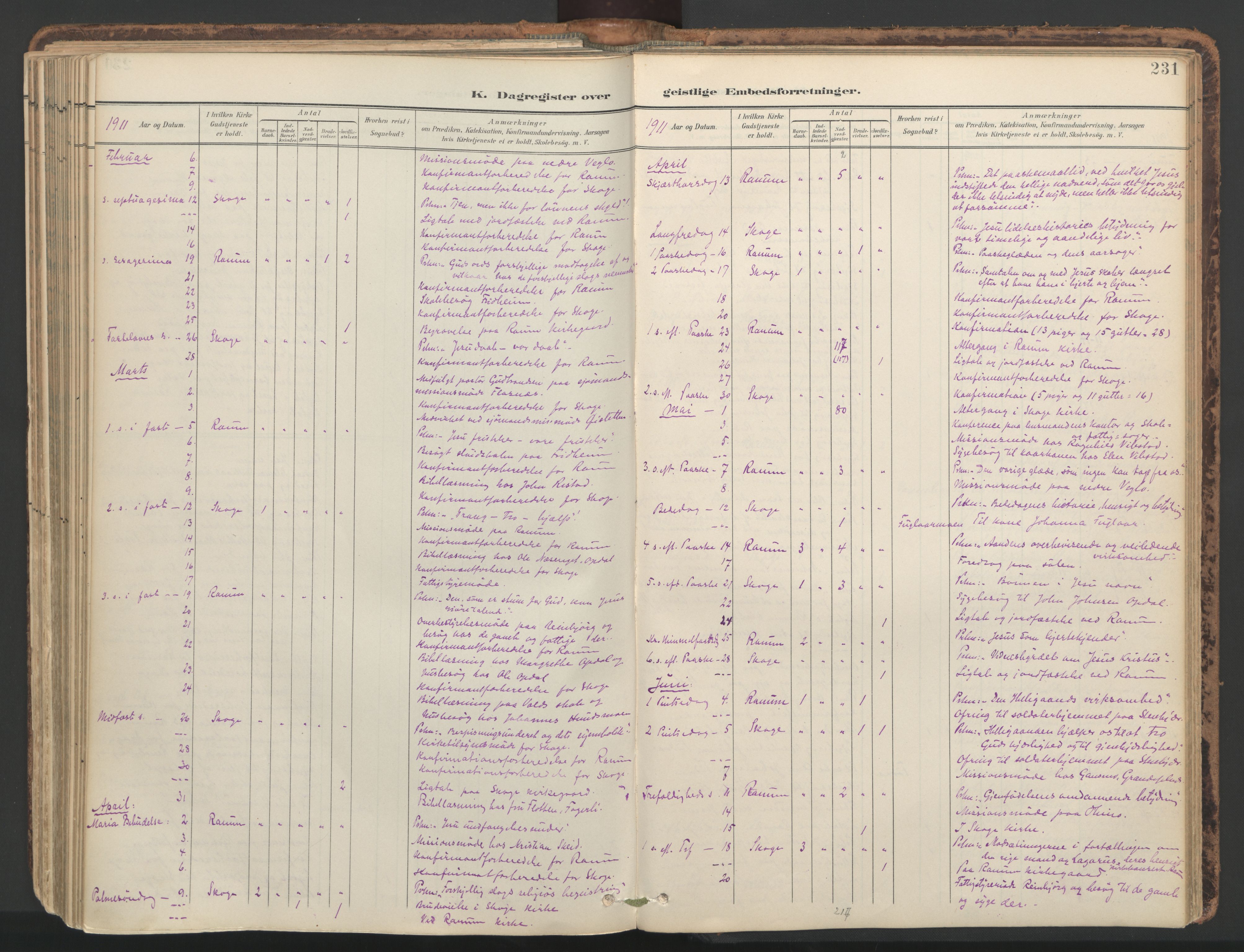 Ministerialprotokoller, klokkerbøker og fødselsregistre - Nord-Trøndelag, AV/SAT-A-1458/764/L0556: Parish register (official) no. 764A11, 1897-1924, p. 231