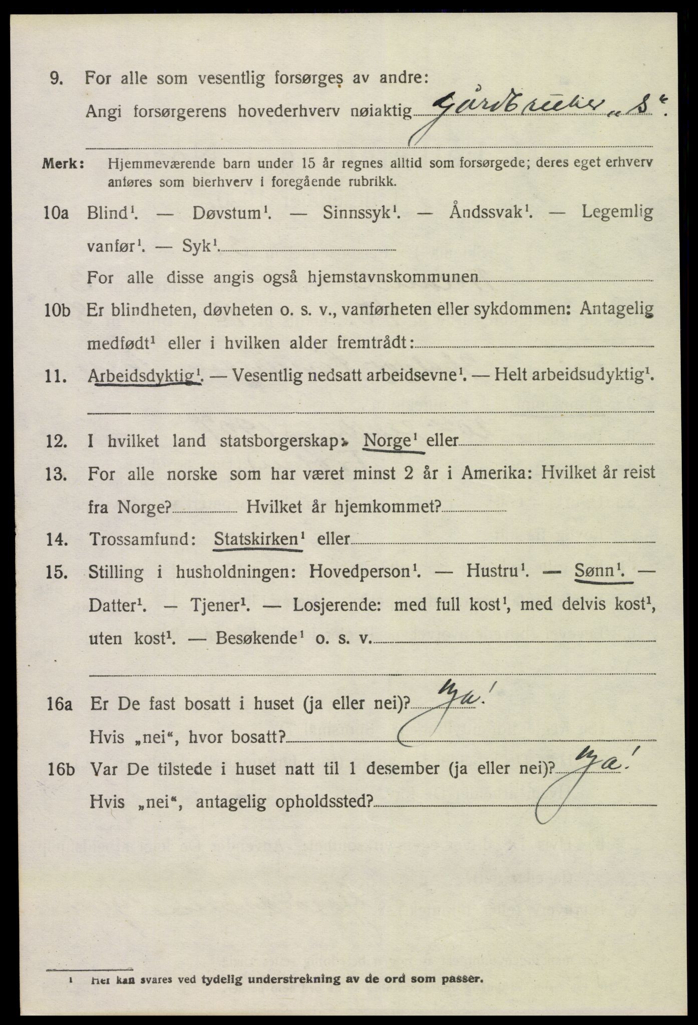 SAK, 1920 census for Froland, 1920, p. 3136