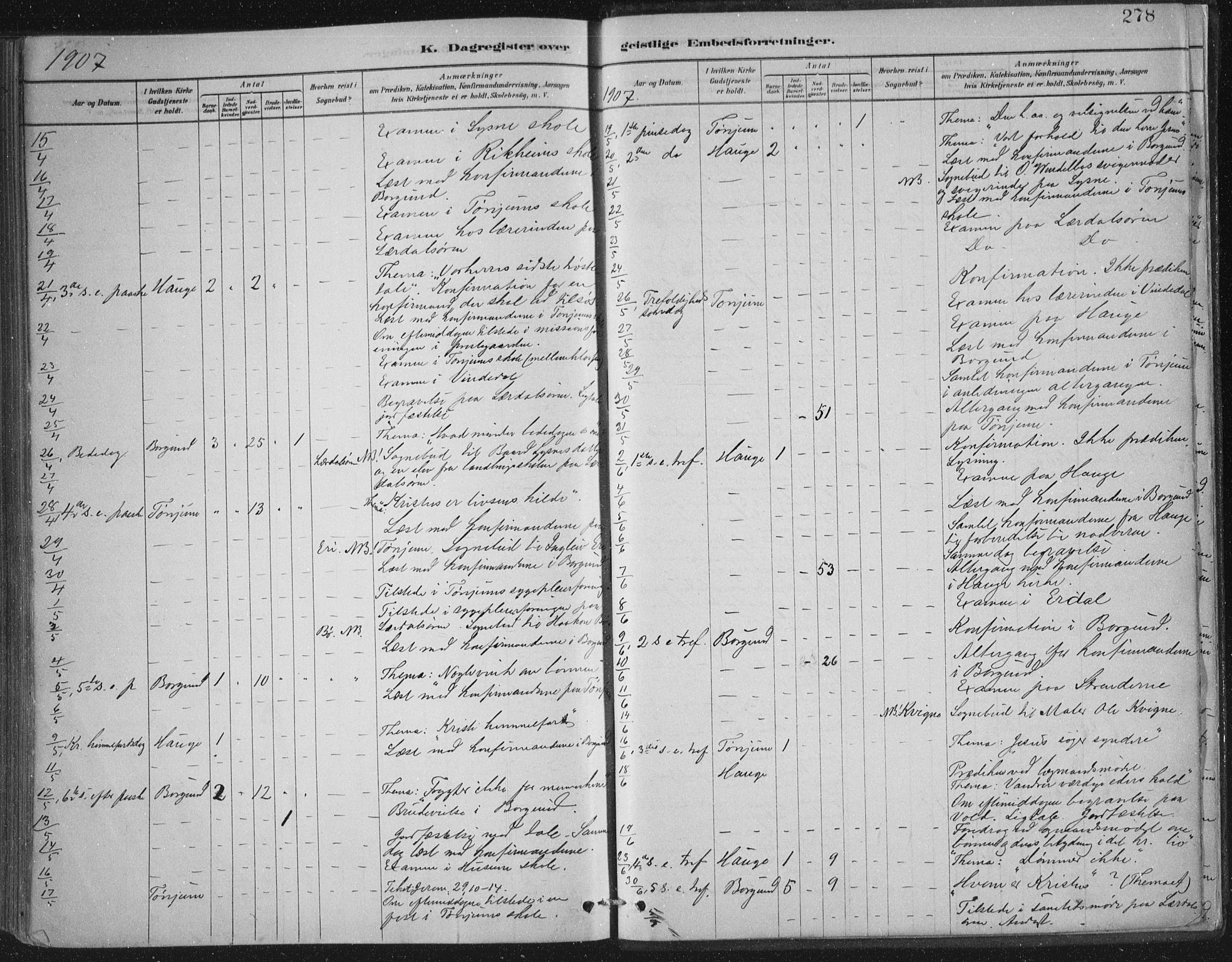 Lærdal sokneprestembete, AV/SAB-A-81201: Parish register (official) no. D  1, 1878-1908, p. 278