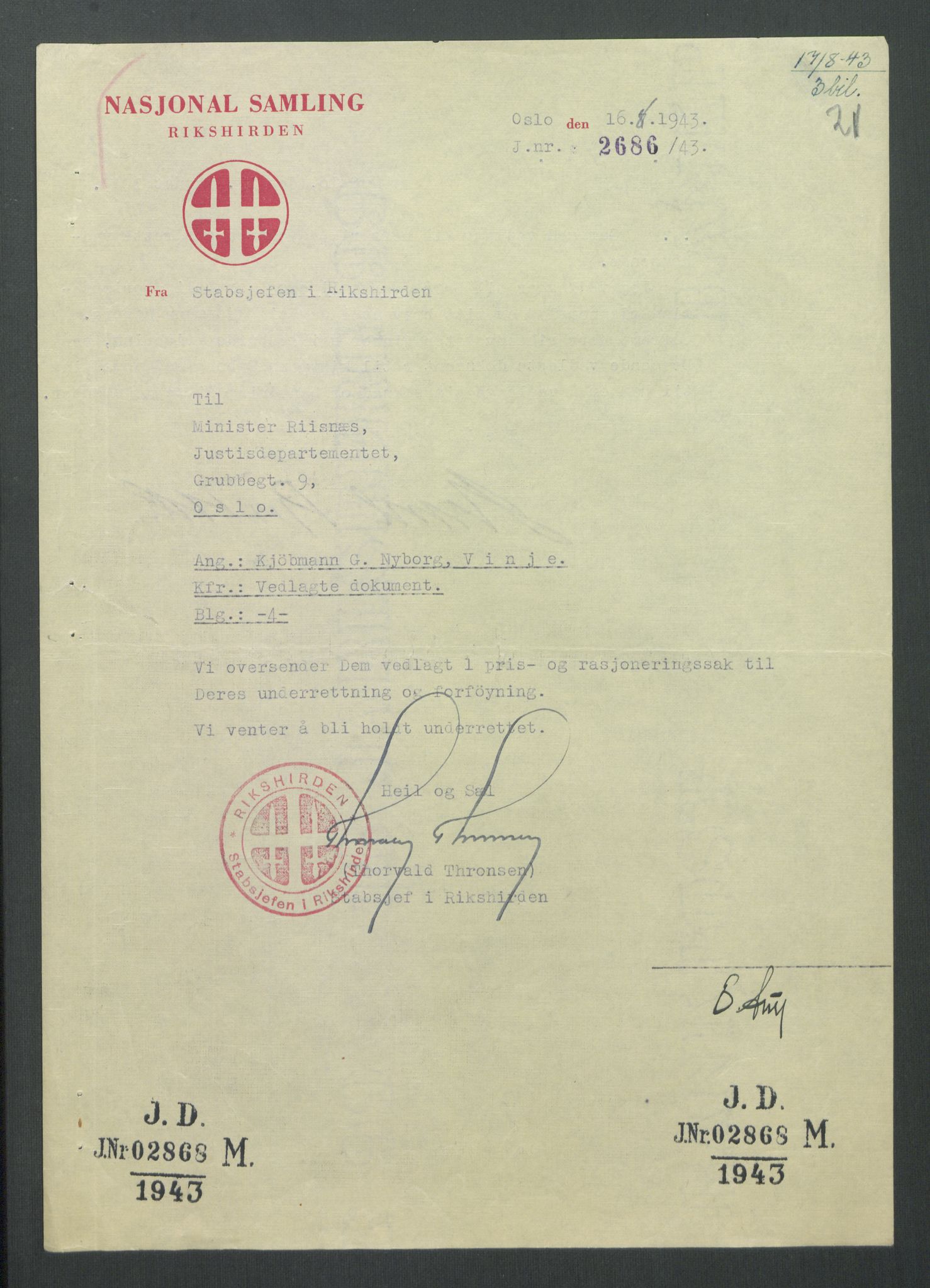 Landssvikarkivet, Oslo politikammer, AV/RA-S-3138-01/D/Di/L0001: Anr. 1559, 1945-1947, p. 427