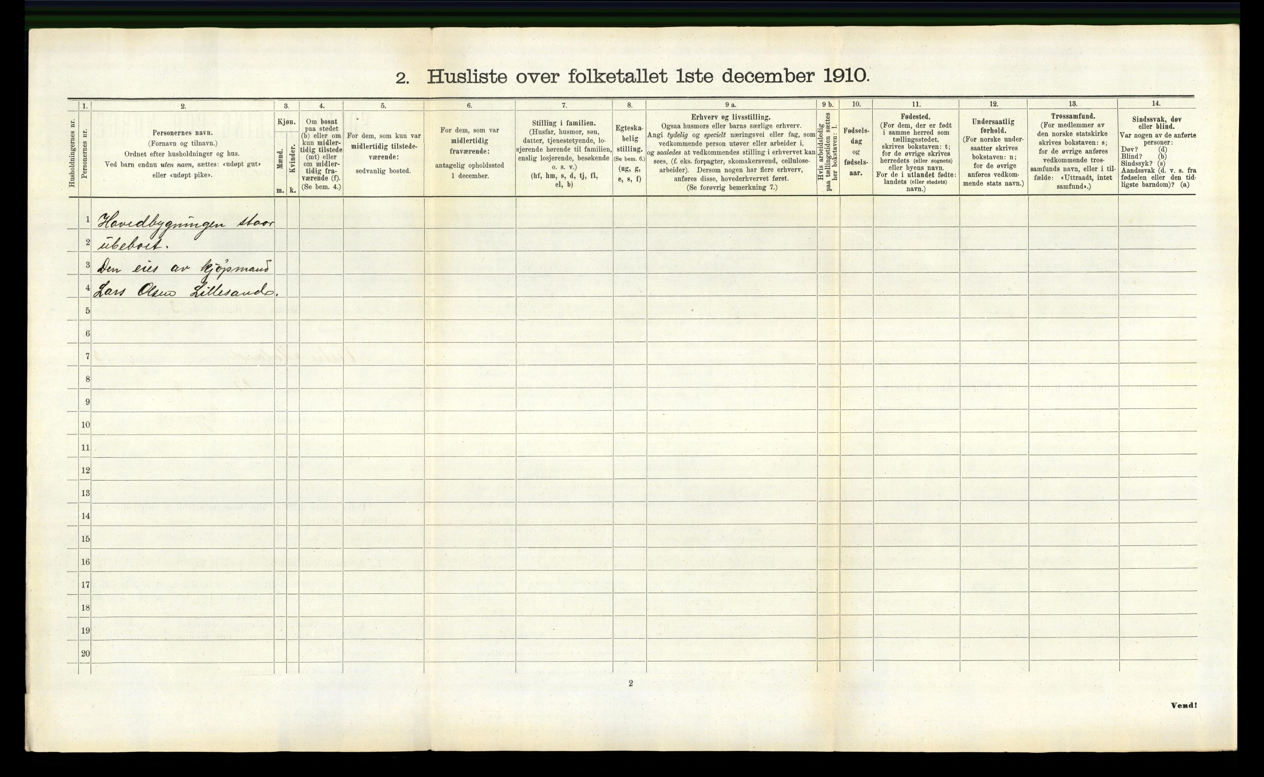 RA, 1910 census for Vestre Moland, 1910, p. 511