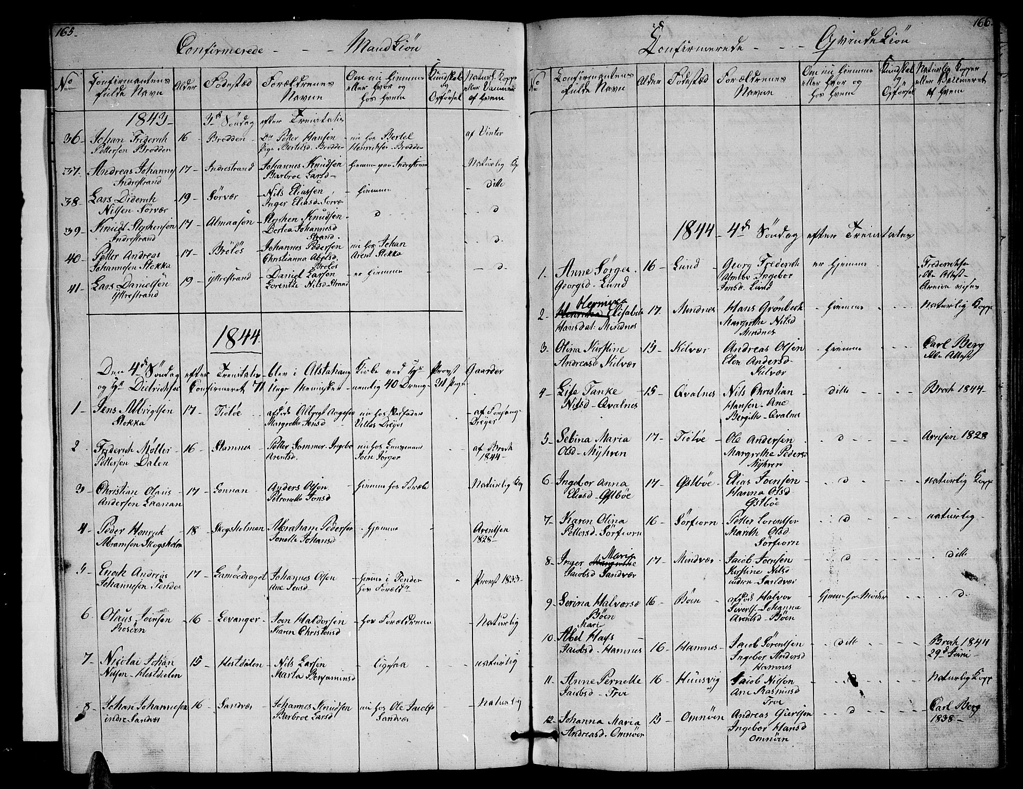 Ministerialprotokoller, klokkerbøker og fødselsregistre - Nordland, AV/SAT-A-1459/830/L0460: Parish register (copy) no. 830C02, 1843-1865, p. 165-166