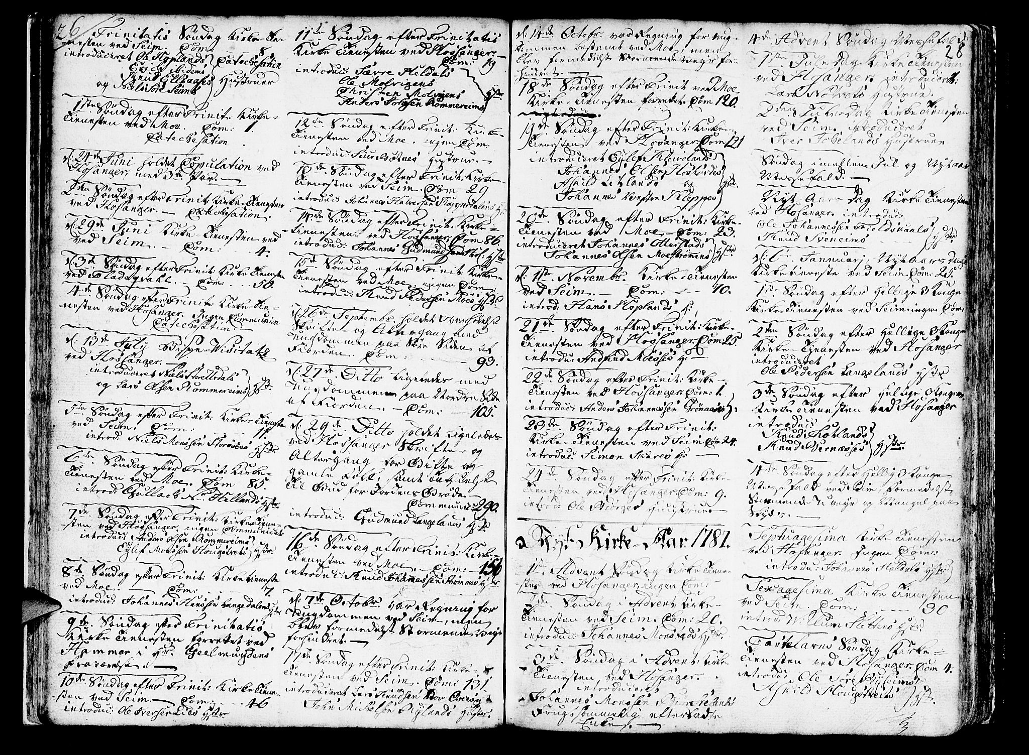 Hosanger sokneprestembete, SAB/A-75801/H/Haa: Parish register (official) no. A 2 /1, 1766-1793, p. 28