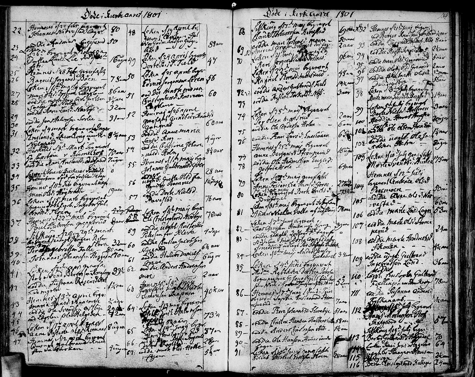 Høland prestekontor Kirkebøker, AV/SAO-A-10346a/F/Fa/L0006: Parish register (official) no. I 6, 1794-1814, p. 184