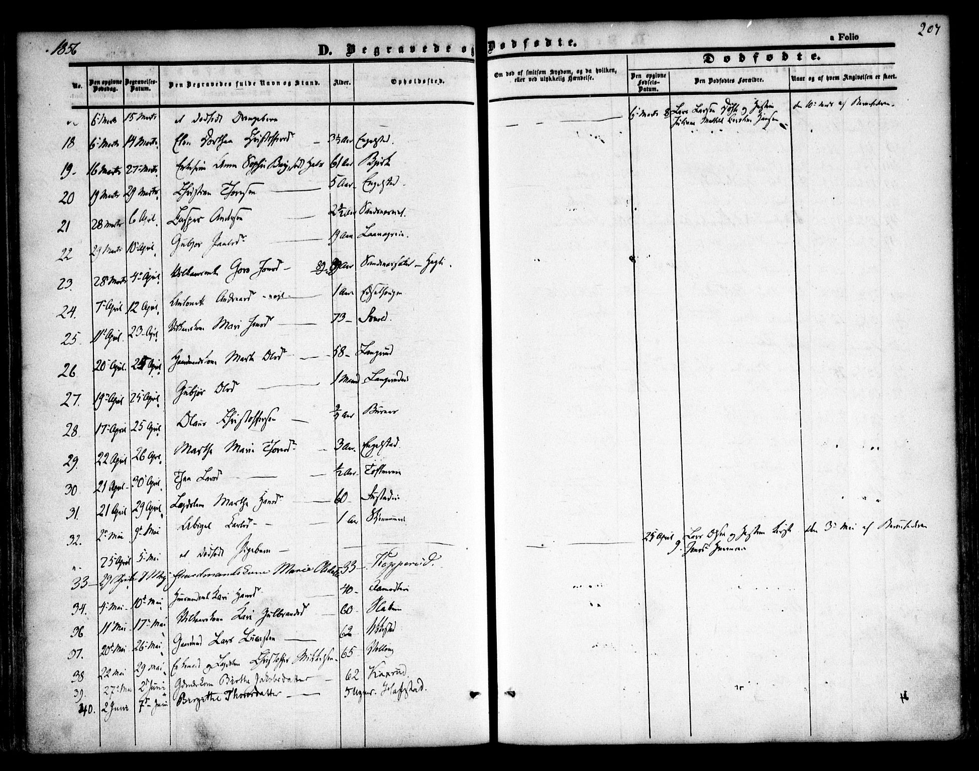 Nannestad prestekontor Kirkebøker, AV/SAO-A-10414a/F/Fa/L0011: Parish register (official) no. I 11, 1850-1859, p. 207