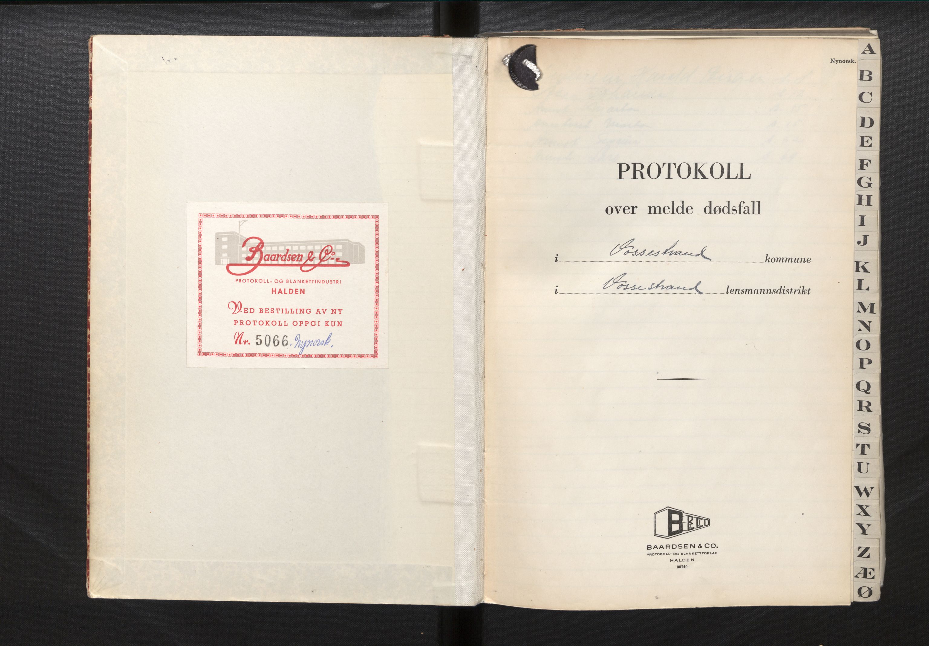Lensmannen i Vossestrand, AV/SAB-A-35901/0006/L0003c: Dødsfallprotokoll, 1954-1963