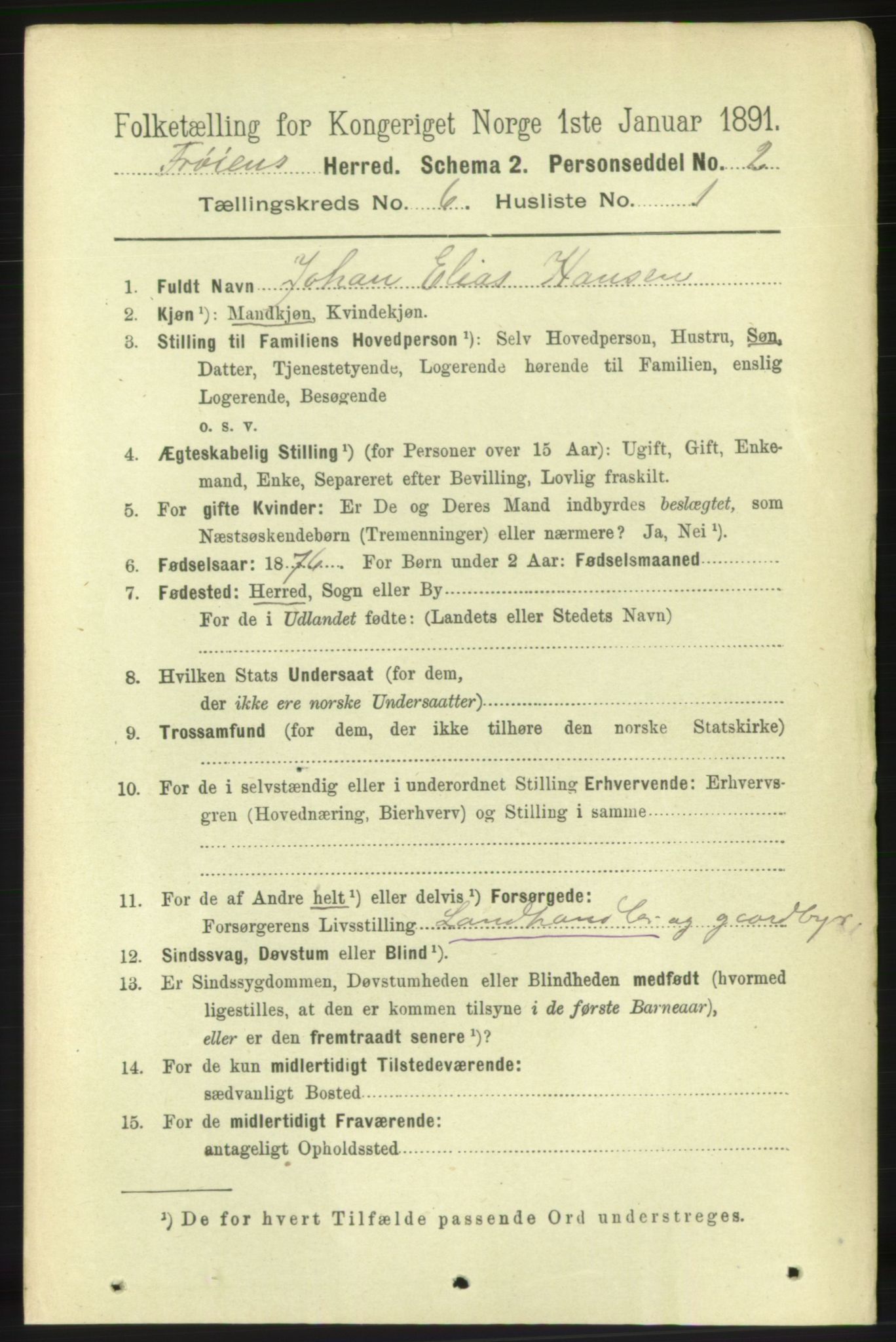 RA, 1891 census for 1619 Frøya, 1891, p. 4176