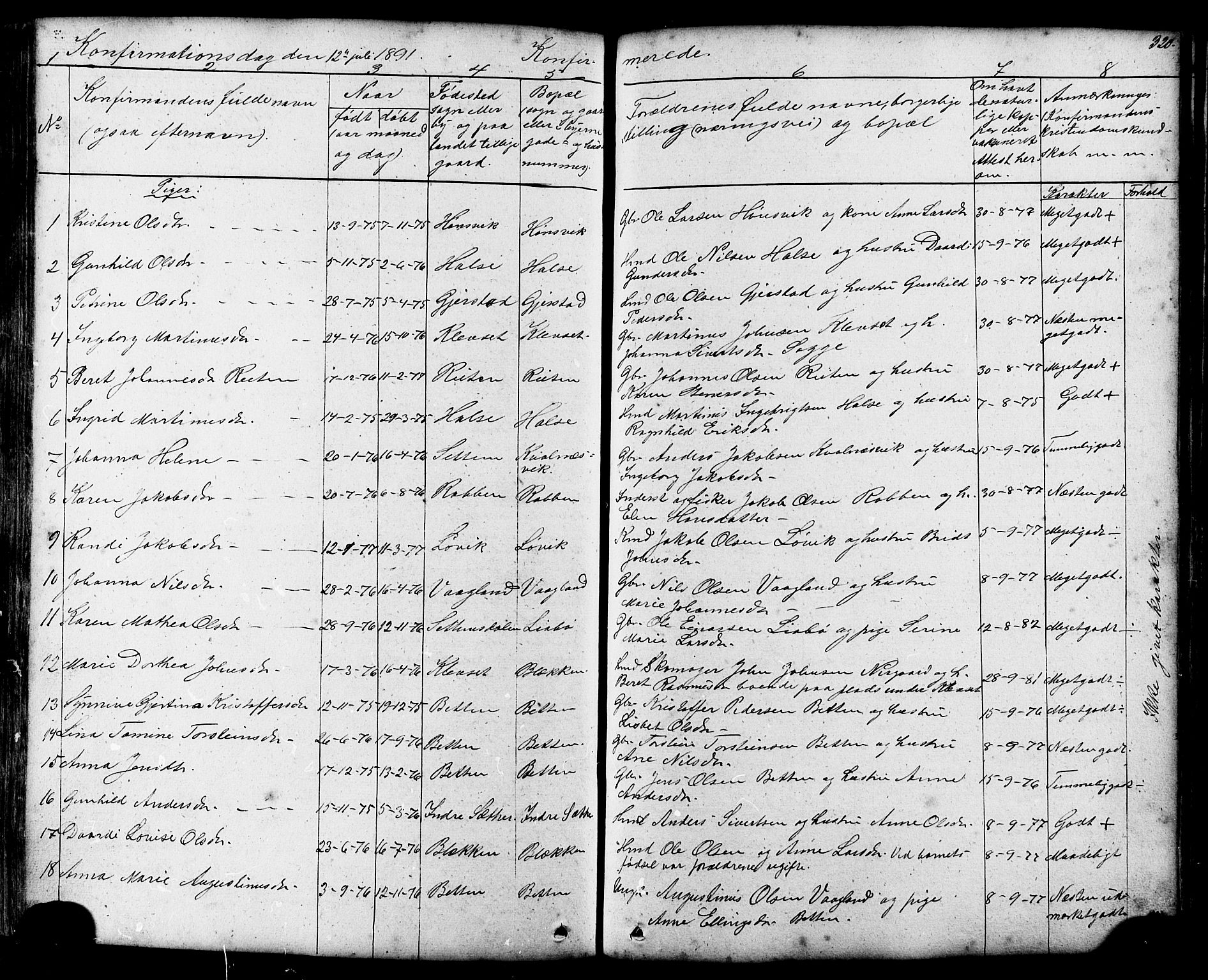 Ministerialprotokoller, klokkerbøker og fødselsregistre - Møre og Romsdal, AV/SAT-A-1454/576/L0890: Parish register (copy) no. 576C01, 1837-1908, p. 320