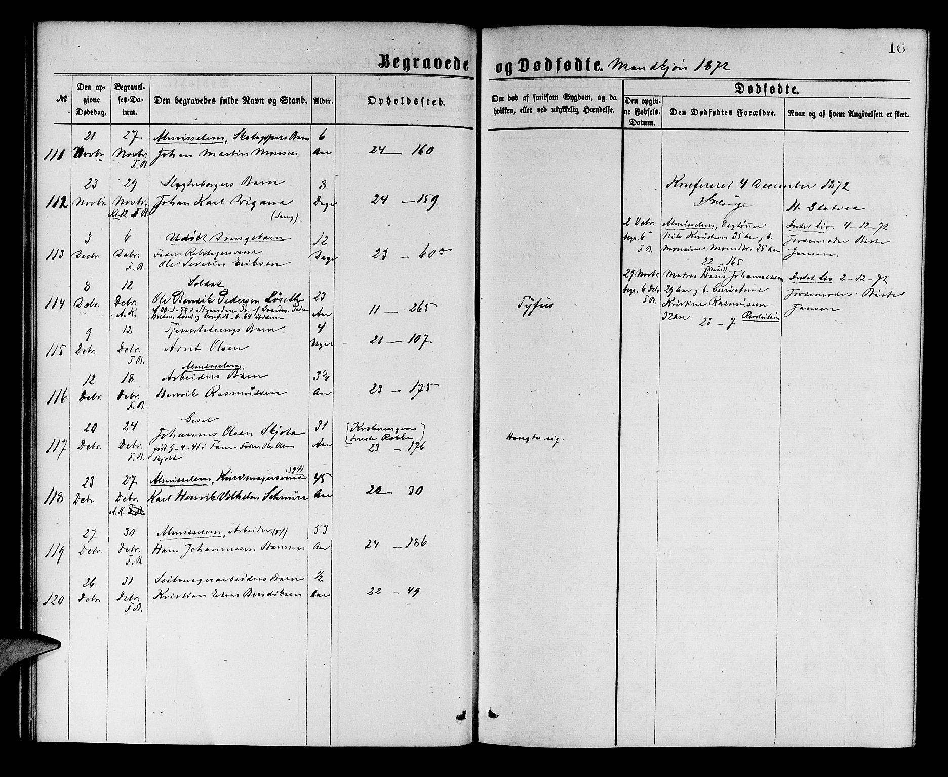 Korskirken sokneprestembete, AV/SAB-A-76101/H/Hab: Parish register (copy) no. E 3, 1871-1883, p. 16