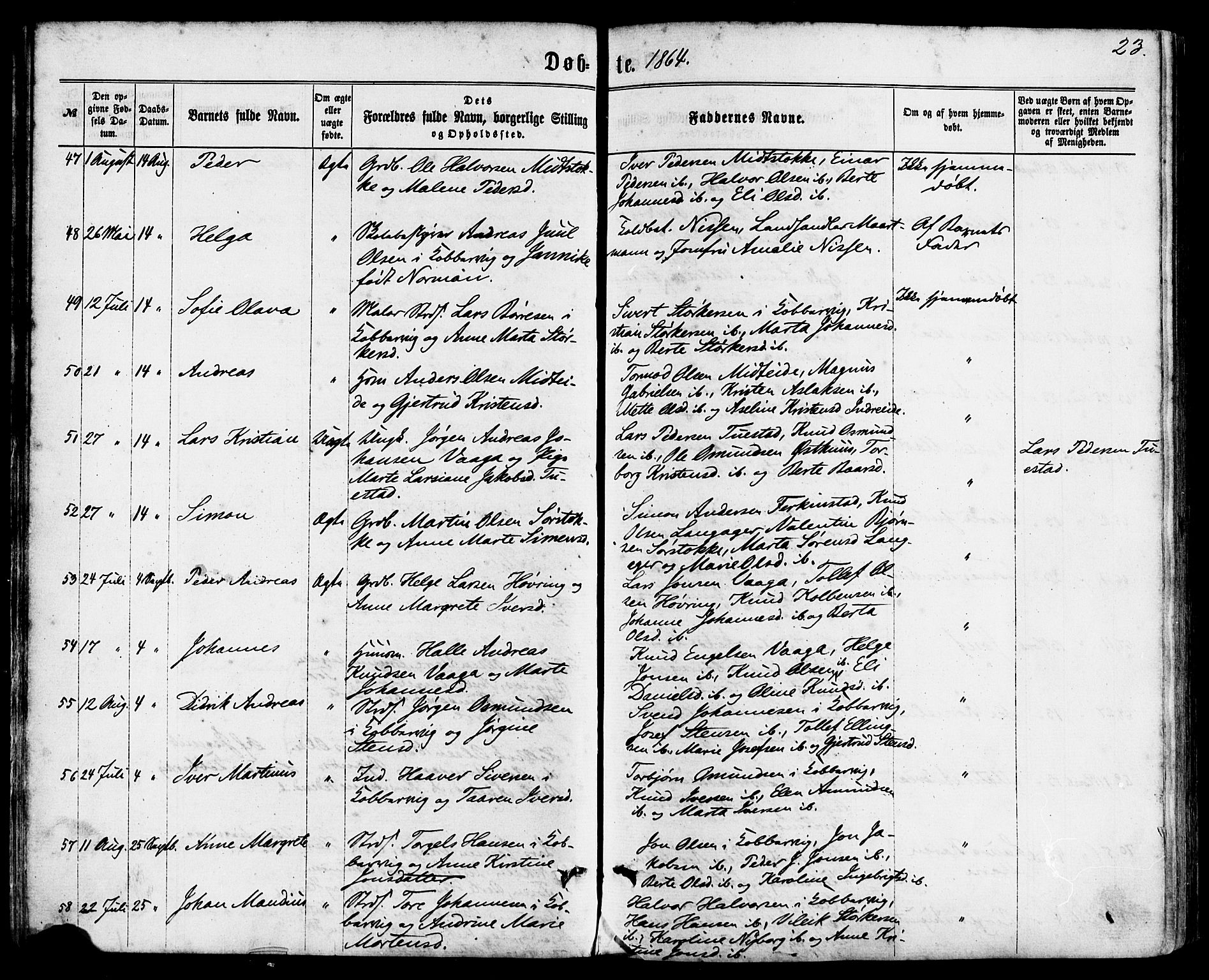 Avaldsnes sokneprestkontor, AV/SAST-A -101851/H/Ha/Haa/L0011: Parish register (official) no. A 11, 1861-1880, p. 23