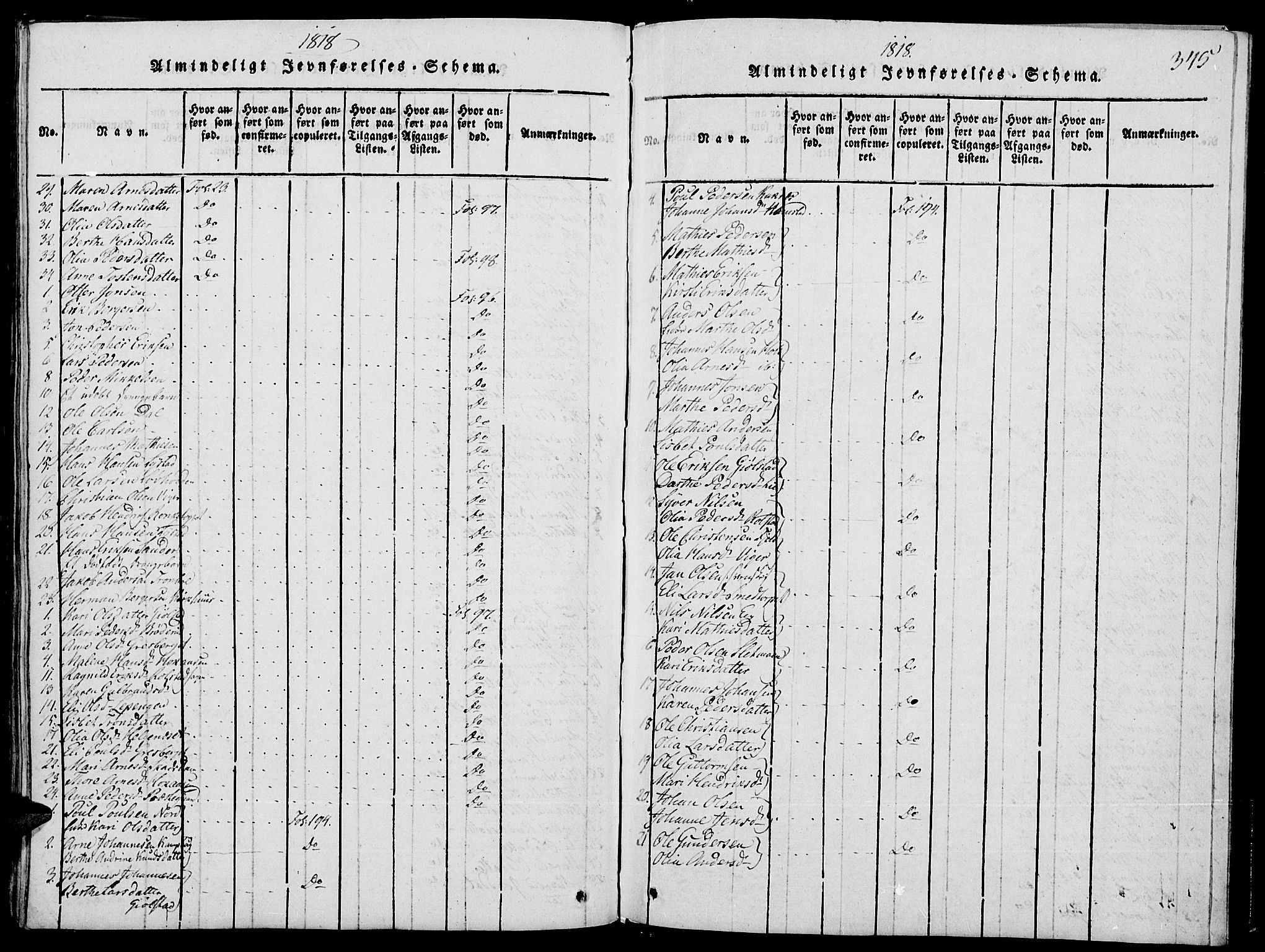 Grue prestekontor, AV/SAH-PREST-036/H/Ha/Hab/L0001: Parish register (copy) no. 1, 1814-1841, p. 345