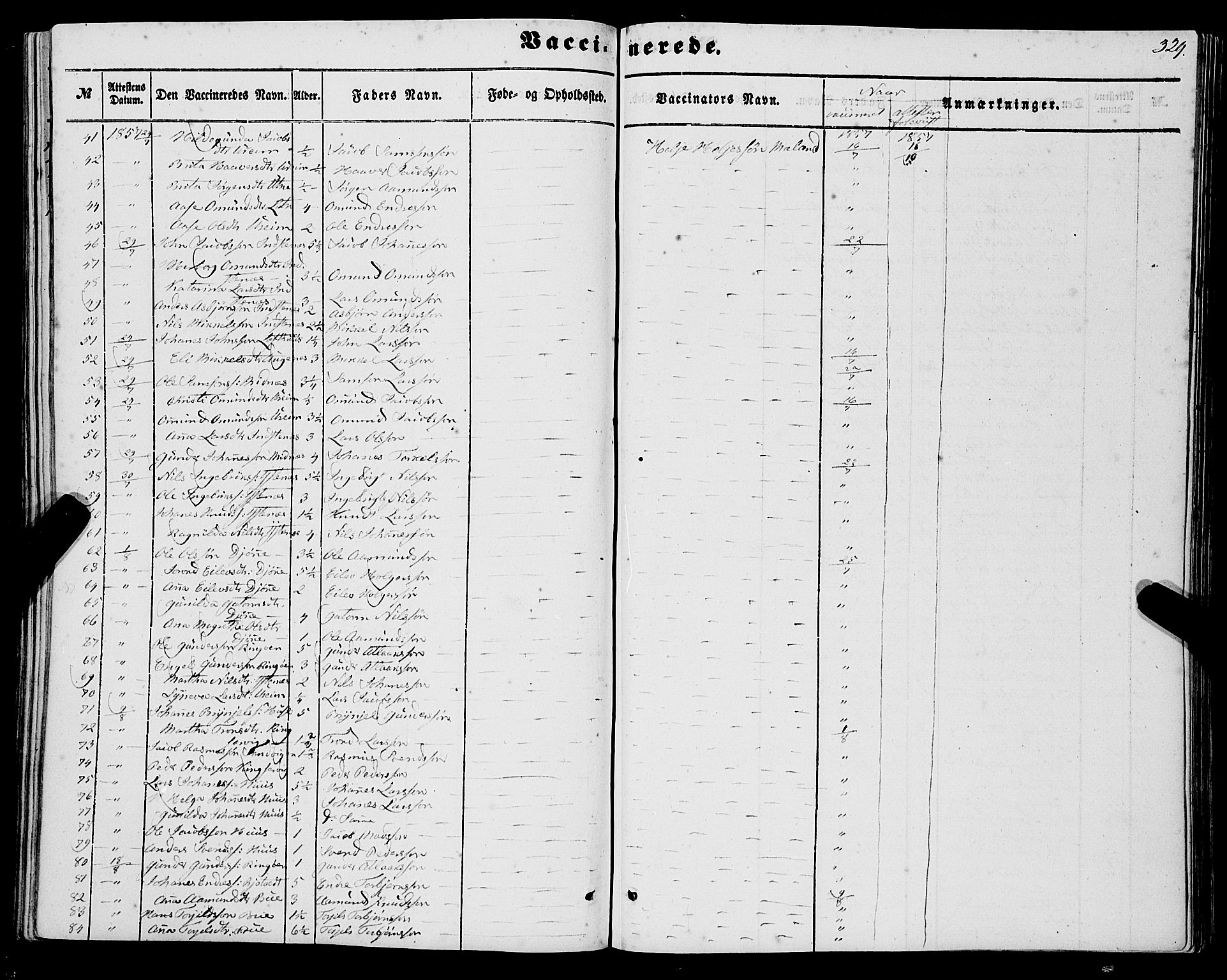 Ullensvang sokneprestembete, SAB/A-78701/H/Haa: Parish register (official) no. A 11, 1854-1866, p. 329