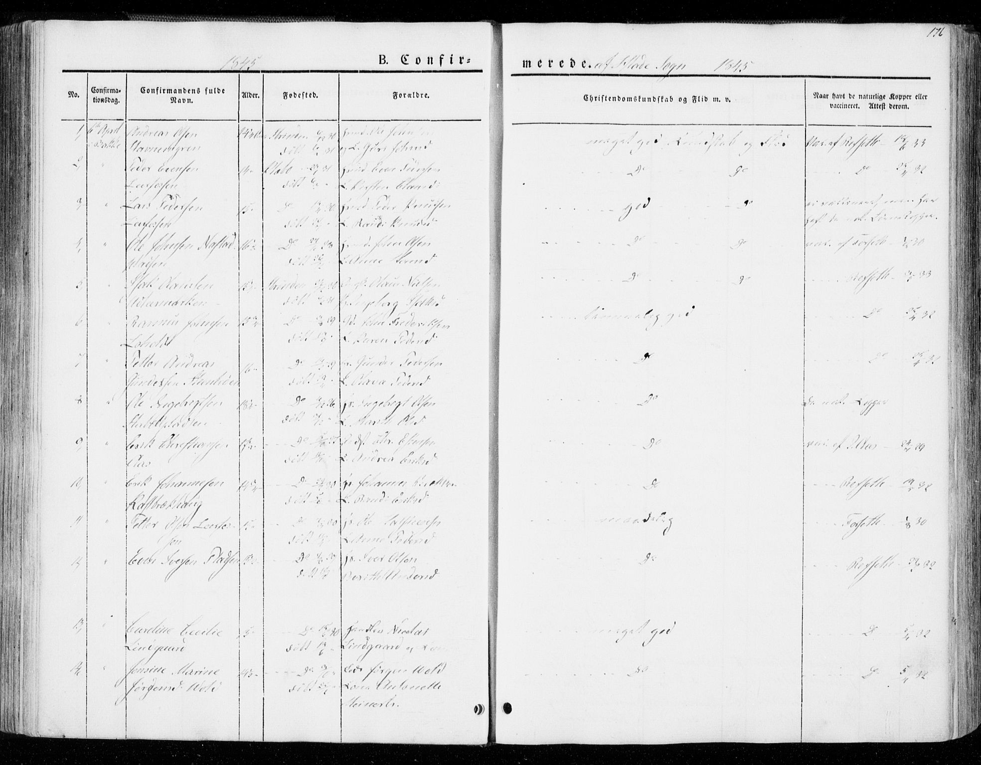 Ministerialprotokoller, klokkerbøker og fødselsregistre - Sør-Trøndelag, SAT/A-1456/606/L0290: Parish register (official) no. 606A05, 1841-1847, p. 176