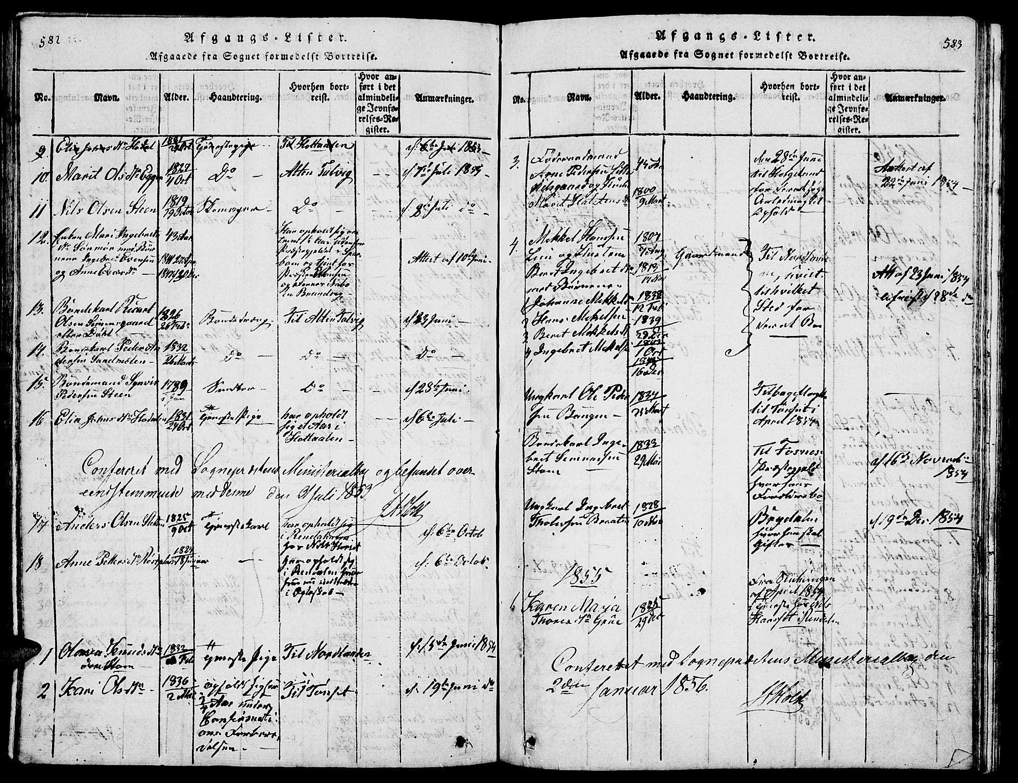 Tolga prestekontor, AV/SAH-PREST-062/L/L0001: Parish register (copy) no. 1, 1814-1877, p. 582-583