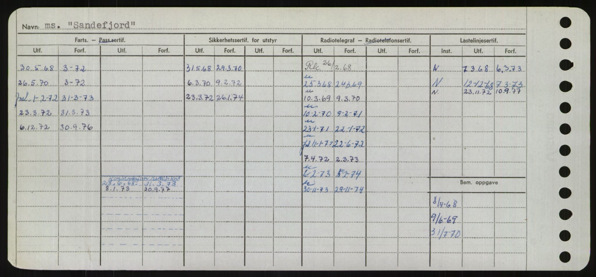 Sjøfartsdirektoratet med forløpere, Skipsmålingen, RA/S-1627/H/Hd/L0032: Fartøy, San-Seve, p. 56