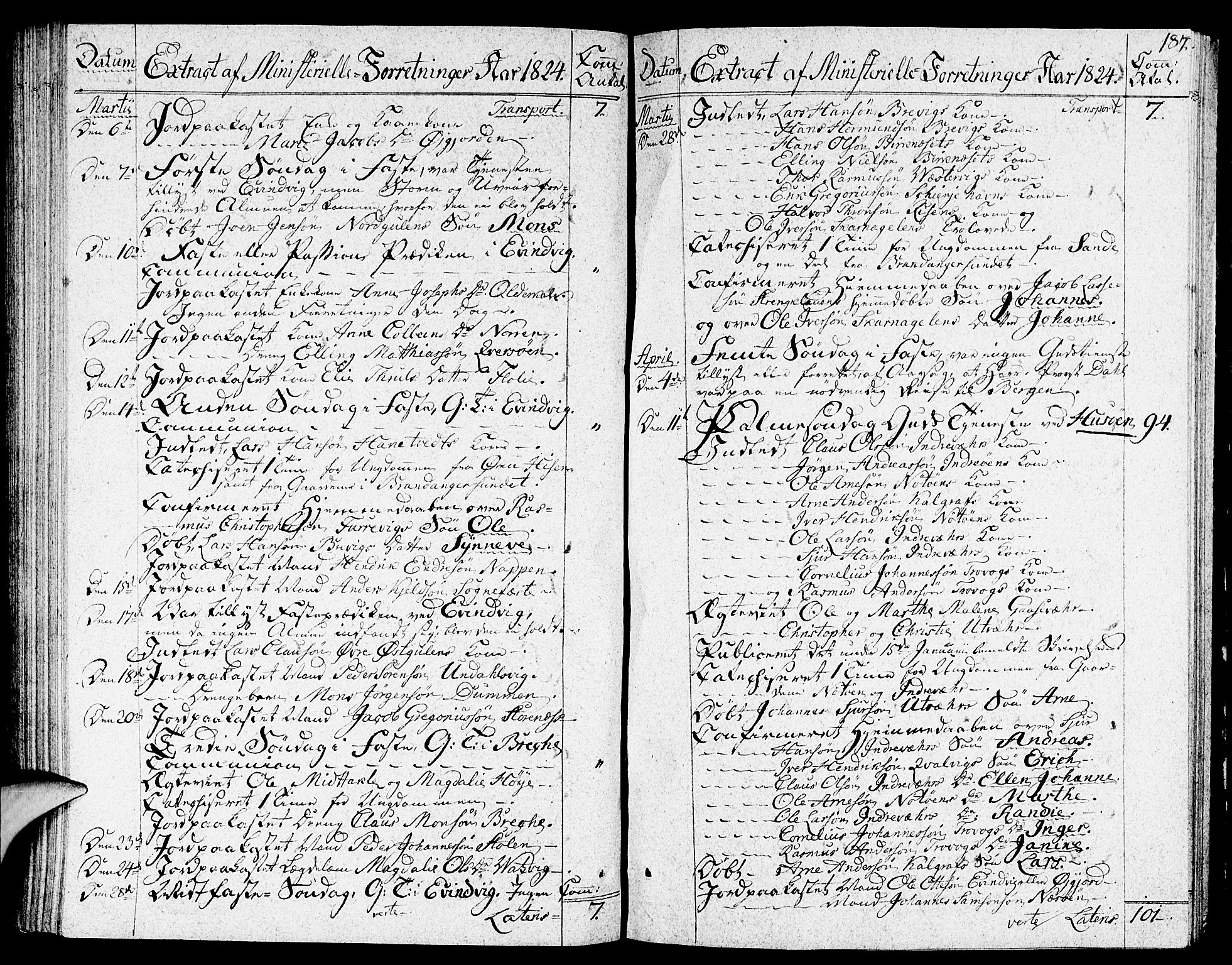 Gulen sokneprestembete, SAB/A-80201/H/Haa/Haaa/L0017: Parish register (official) no. A 17, 1809-1825, p. 187