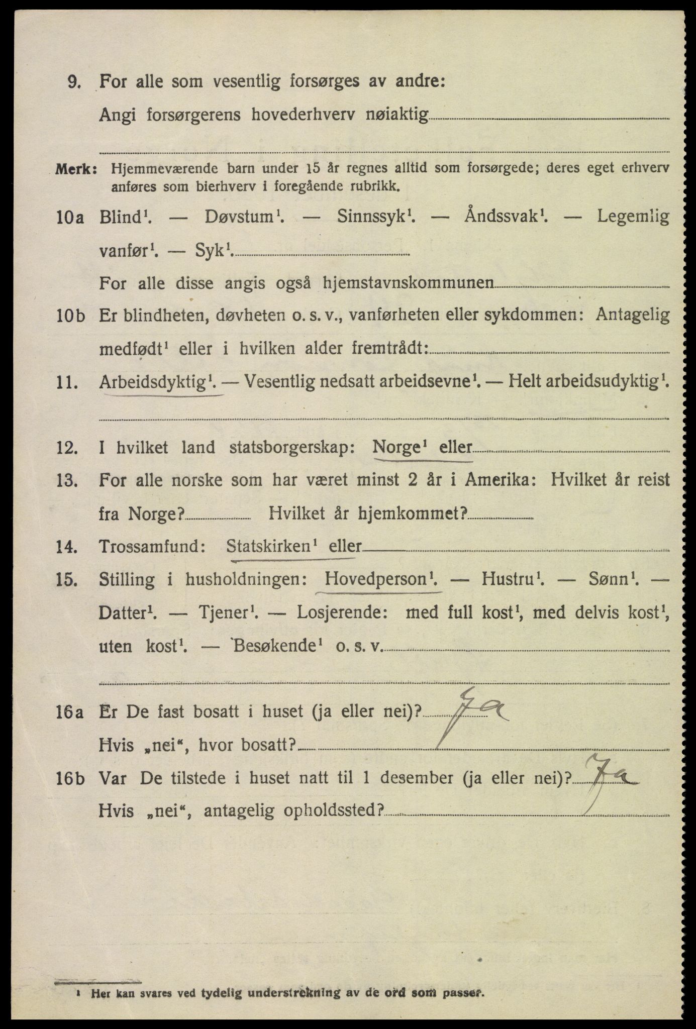 SAK, 1920 census for Hylestad, 1920, p. 1385