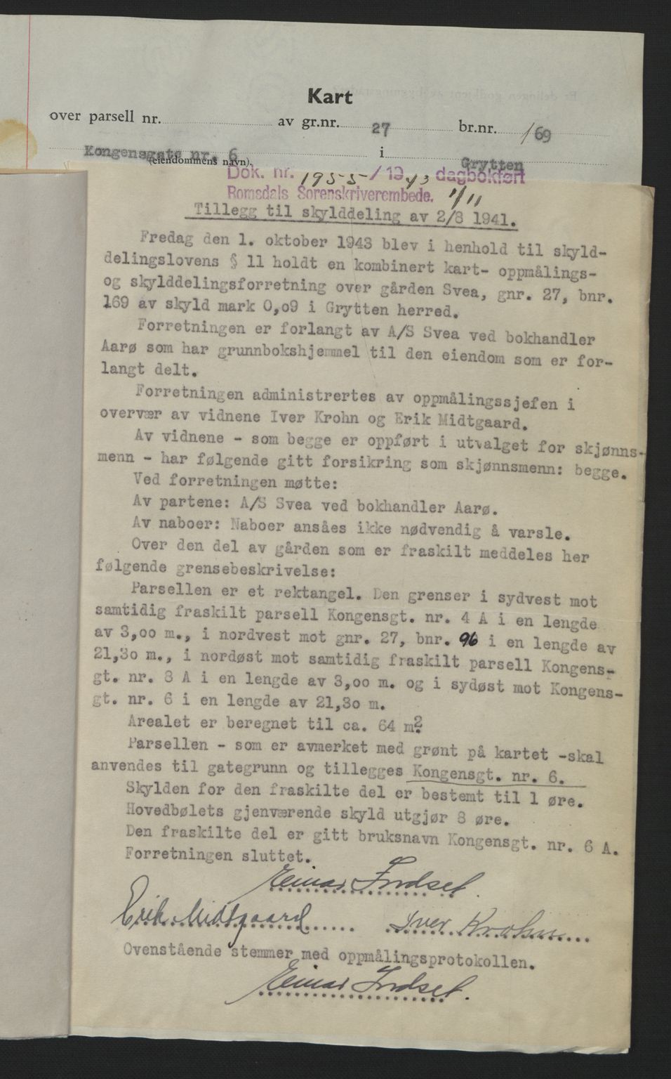 Romsdal sorenskriveri, AV/SAT-A-4149/1/2/2C: Mortgage book no. A10, 1941-1941, Diary no: : 1561/1941