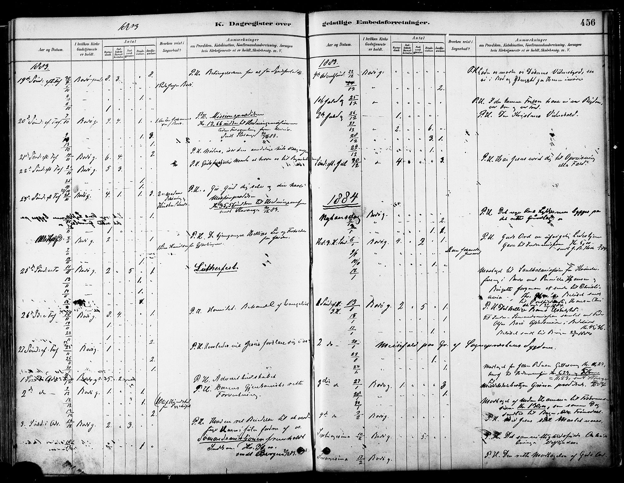 Ministerialprotokoller, klokkerbøker og fødselsregistre - Nordland, SAT/A-1459/802/L0054: Parish register (official) no. 802A01, 1879-1893, p. 456