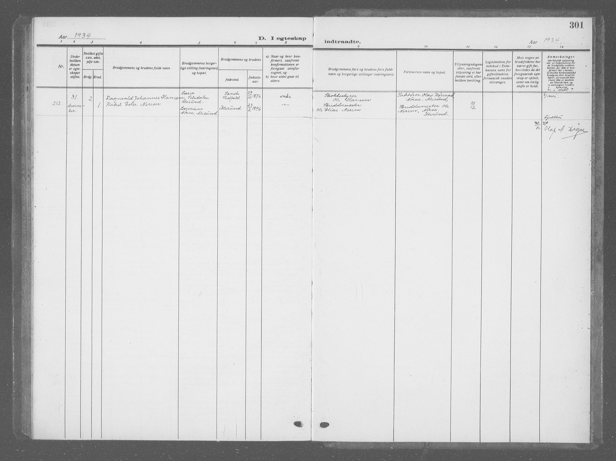 Ministerialprotokoller, klokkerbøker og fødselsregistre - Sør-Trøndelag, SAT/A-1456/601/L0098: Parish register (copy) no. 601C16, 1921-1934, p. 301