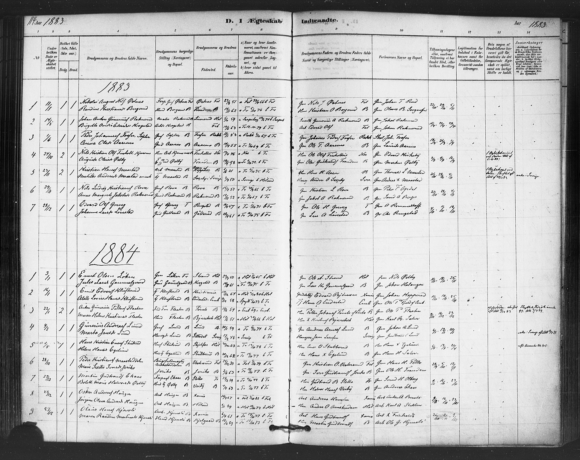 Trøgstad prestekontor Kirkebøker, AV/SAO-A-10925/F/Fb/L0001: Parish register (official) no. II 1, 1878-1902, p. 114