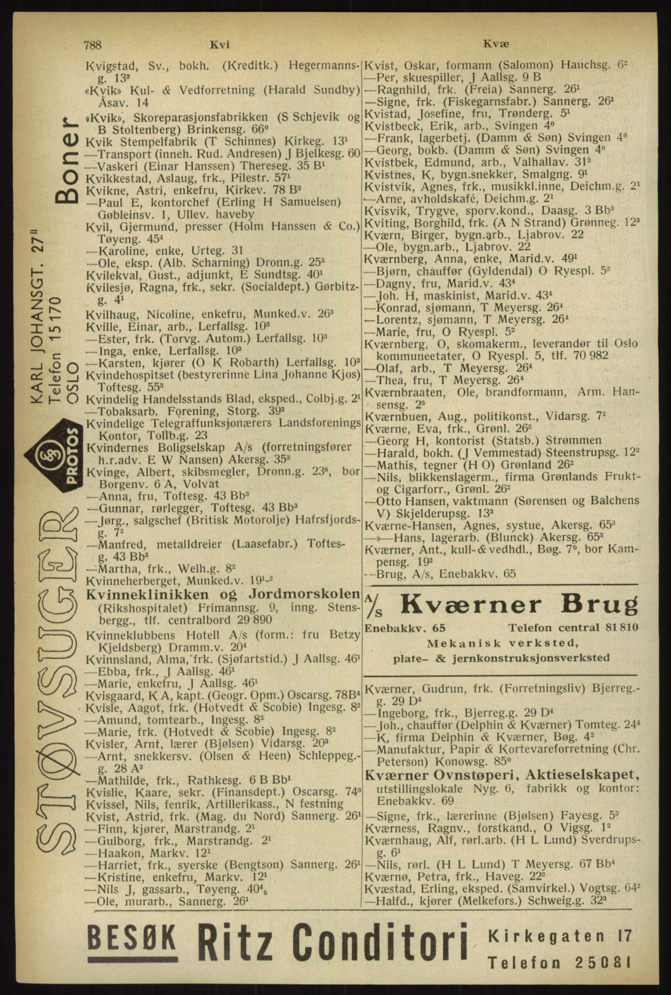 Kristiania/Oslo adressebok, PUBL/-, 1933, p. 788