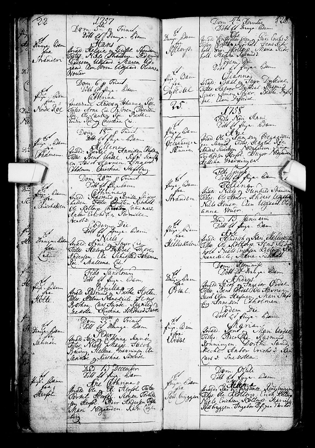 Hvaler prestekontor Kirkebøker, SAO/A-2001/F/Fa/L0002: Parish register (official) no. I 2, 1749-1816, p. 22-23