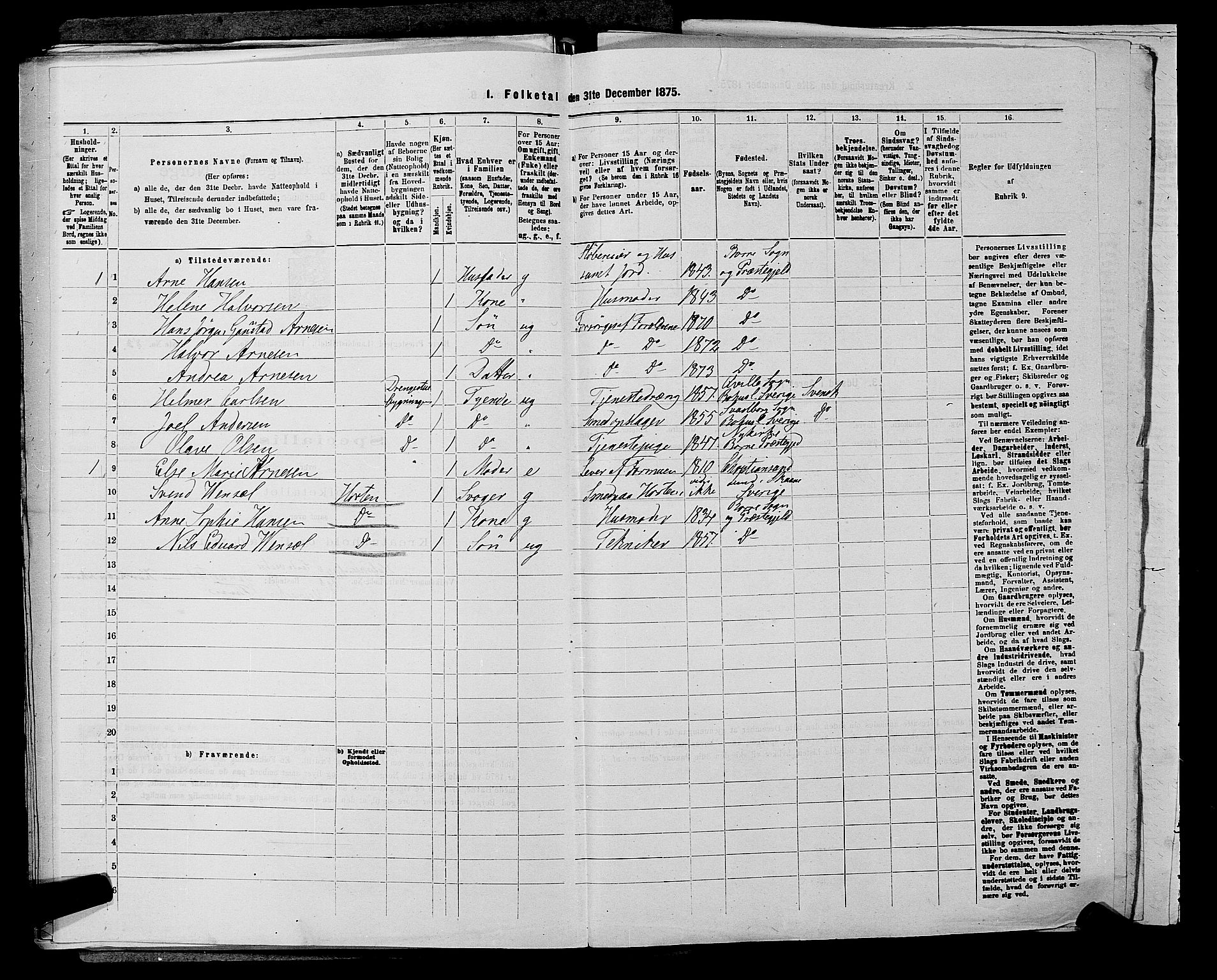 SAKO, 1875 census for 0717L Borre/Borre og Nykirke, 1875, p. 492