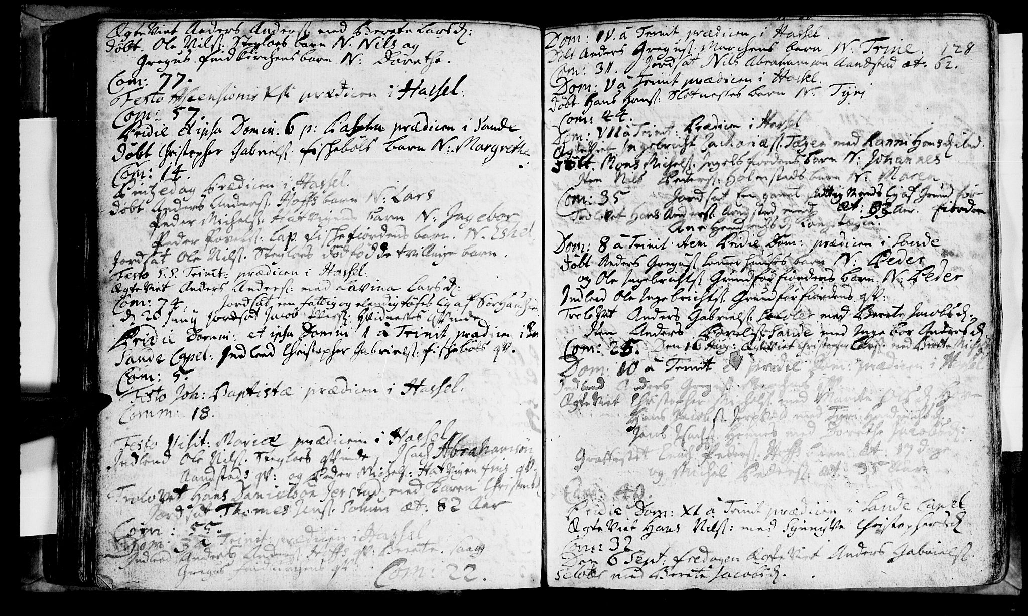 Ministerialprotokoller, klokkerbøker og fødselsregistre - Nordland, AV/SAT-A-1459/888/L1231: Parish register (official) no. 888A01 /1, 1693-1738, p. 128