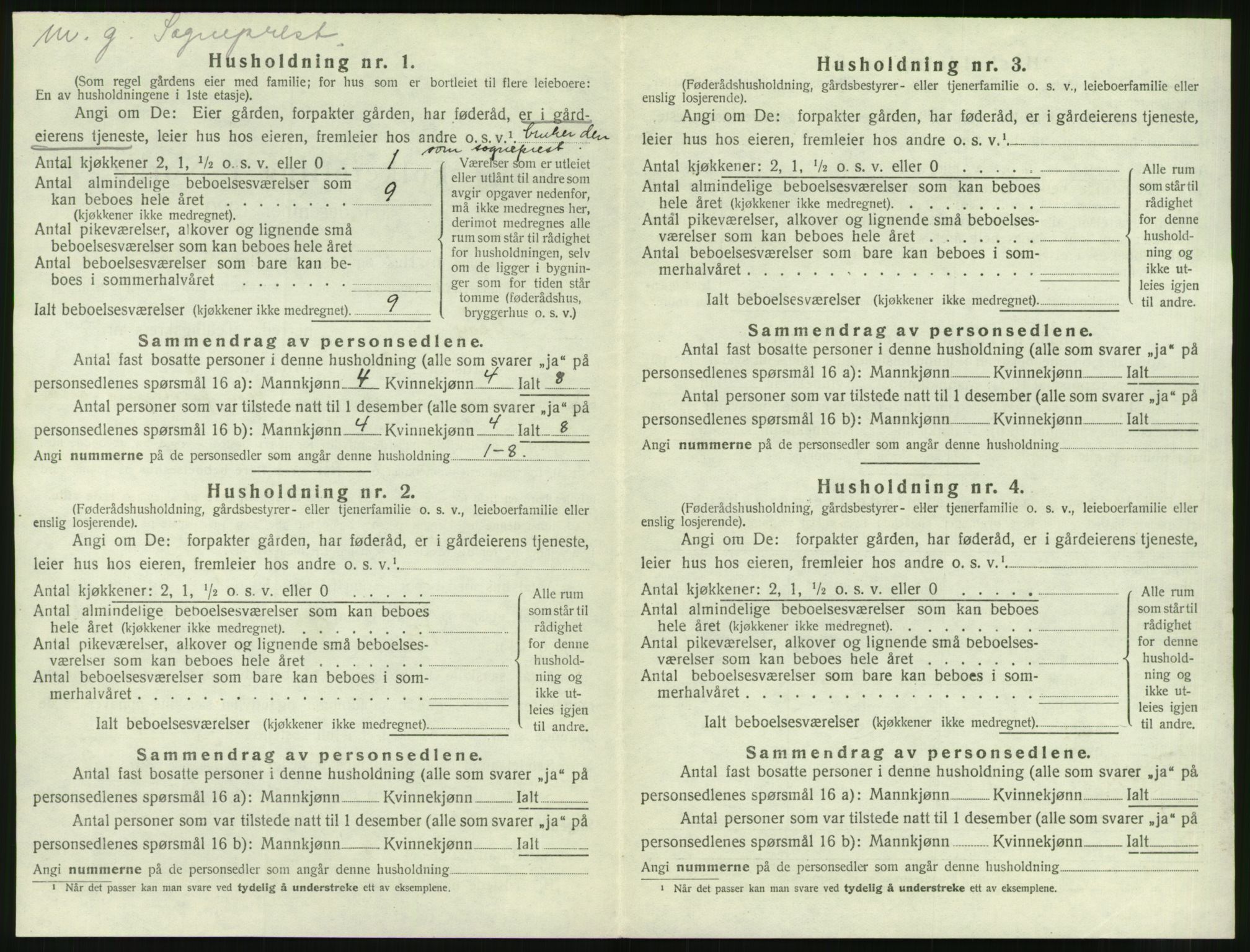 SAT, 1920 census for Veøy, 1920, p. 308