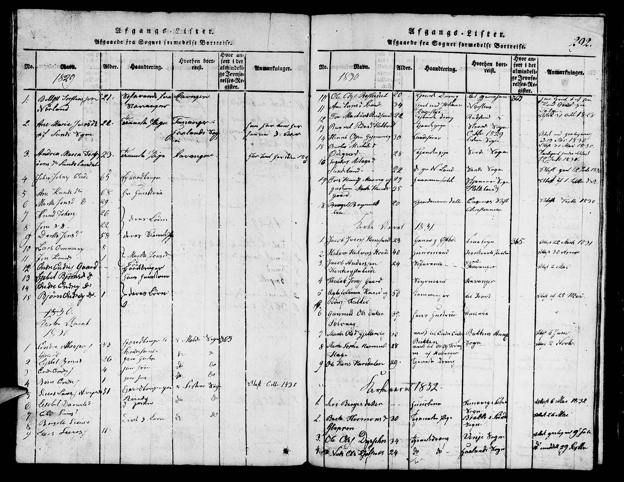 Finnøy sokneprestkontor, SAST/A-101825/H/Ha/Hab/L0001: Parish register (copy) no. B 1, 1816-1856, p. 292