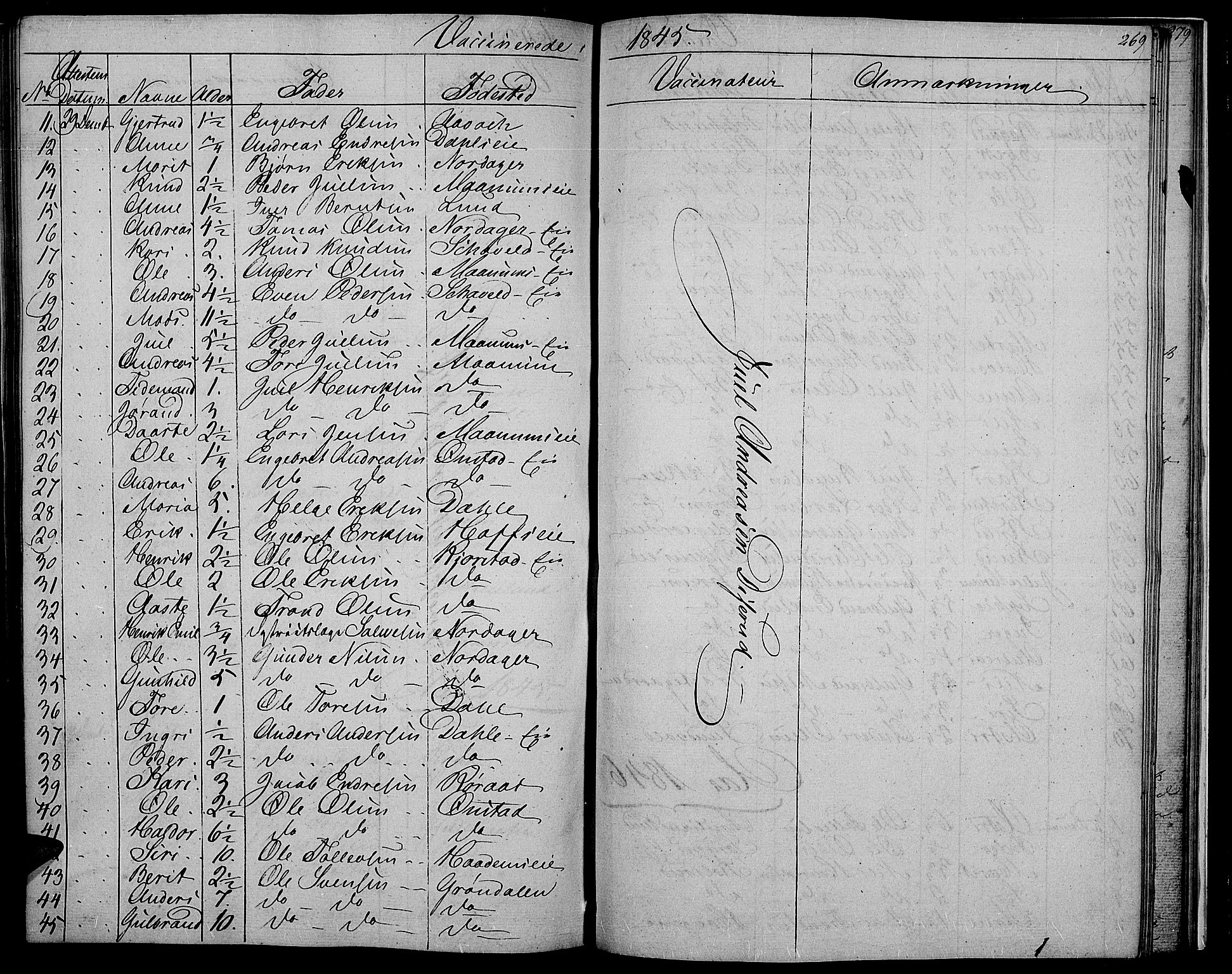 Nord-Aurdal prestekontor, SAH/PREST-132/H/Ha/Hab/L0002: Parish register (copy) no. 2, 1842-1877, p. 269