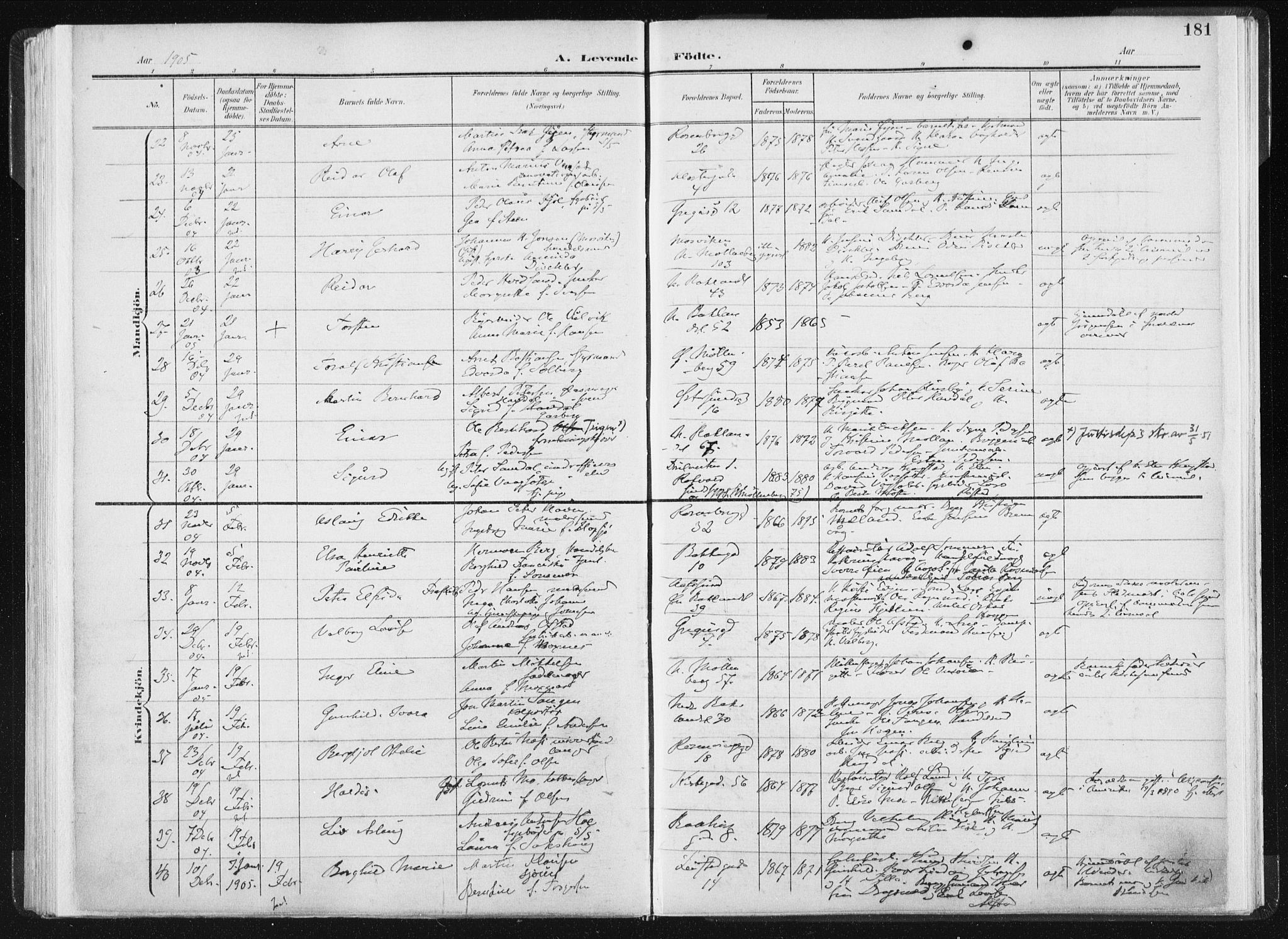 Ministerialprotokoller, klokkerbøker og fødselsregistre - Sør-Trøndelag, AV/SAT-A-1456/604/L0199: Parish register (official) no. 604A20I, 1901-1906, p. 181