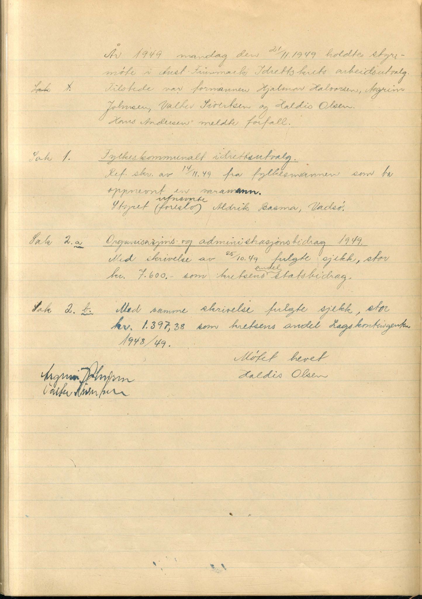 Aust-Finnmark Idrettskrets , FMFB/A-1041/A/L0001: Møteprotokoll for interimstyre, 1945-1951, p. 153