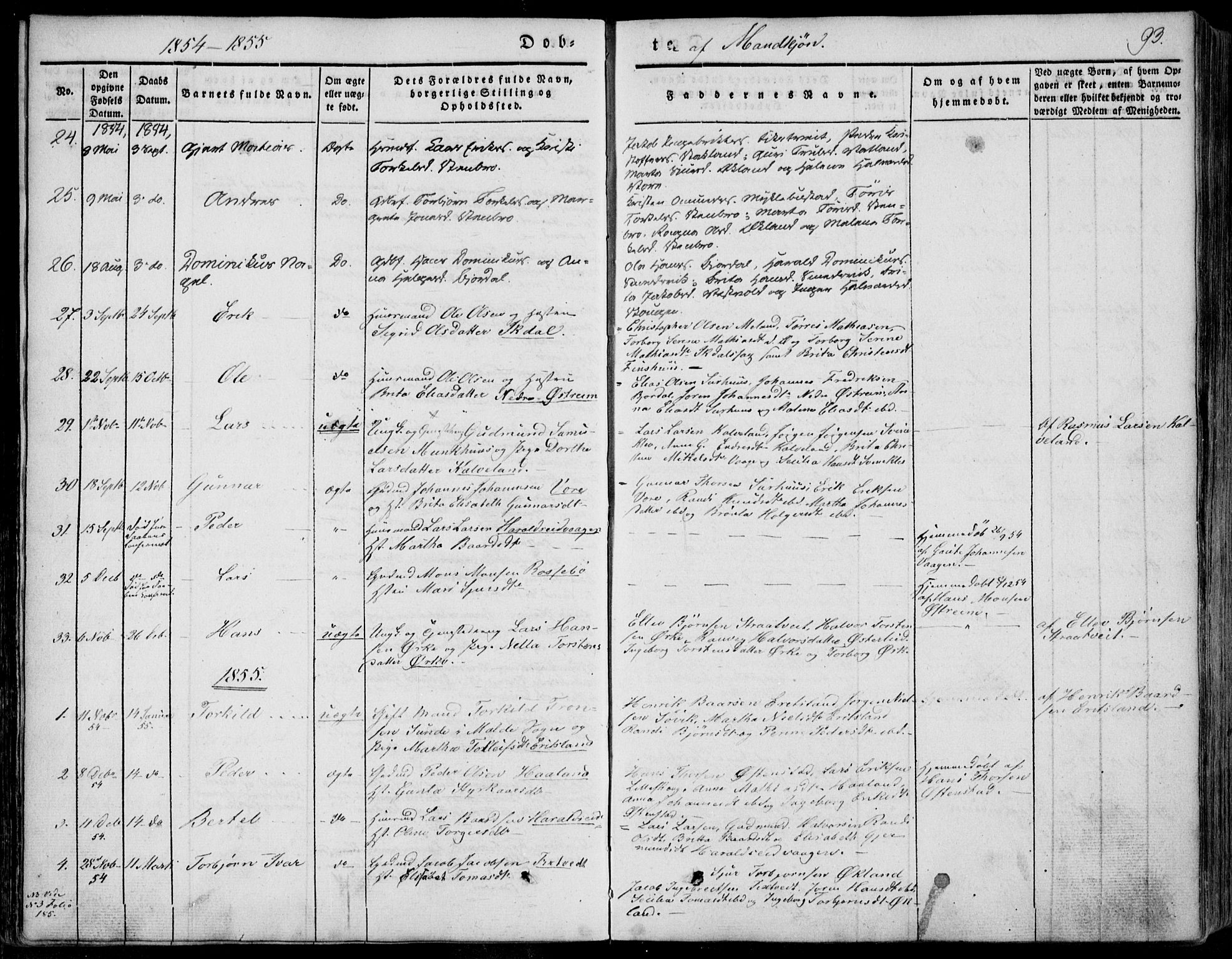 Skjold sokneprestkontor, AV/SAST-A-101847/H/Ha/Haa/L0006: Parish register (official) no. A 6.1, 1835-1858, p. 93