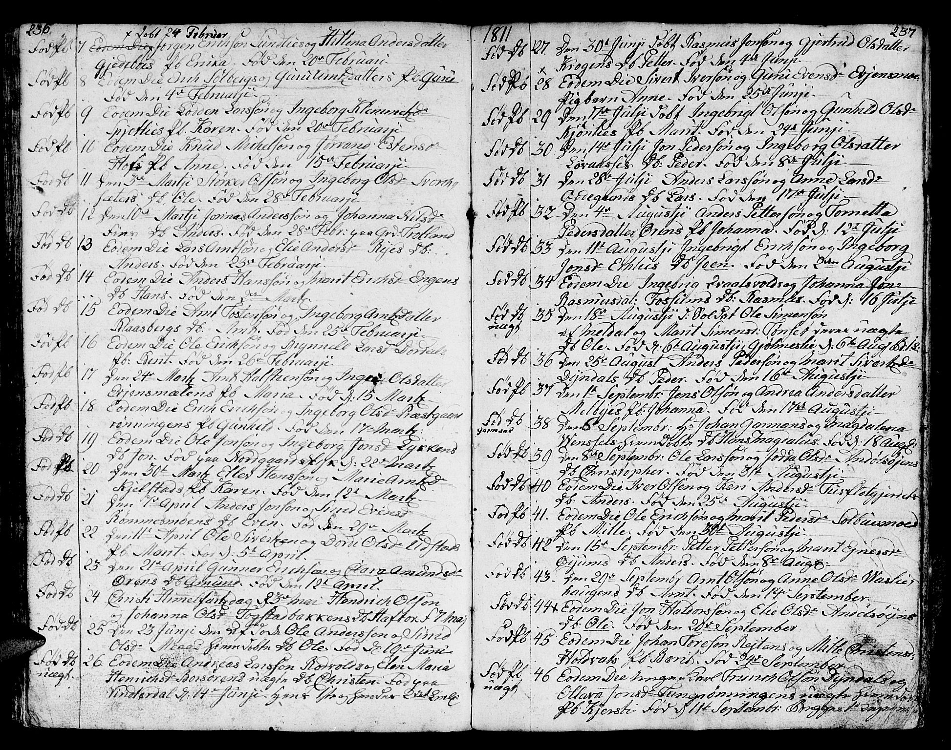 Ministerialprotokoller, klokkerbøker og fødselsregistre - Sør-Trøndelag, AV/SAT-A-1456/668/L0815: Parish register (copy) no. 668C04, 1791-1815, p. 236-237