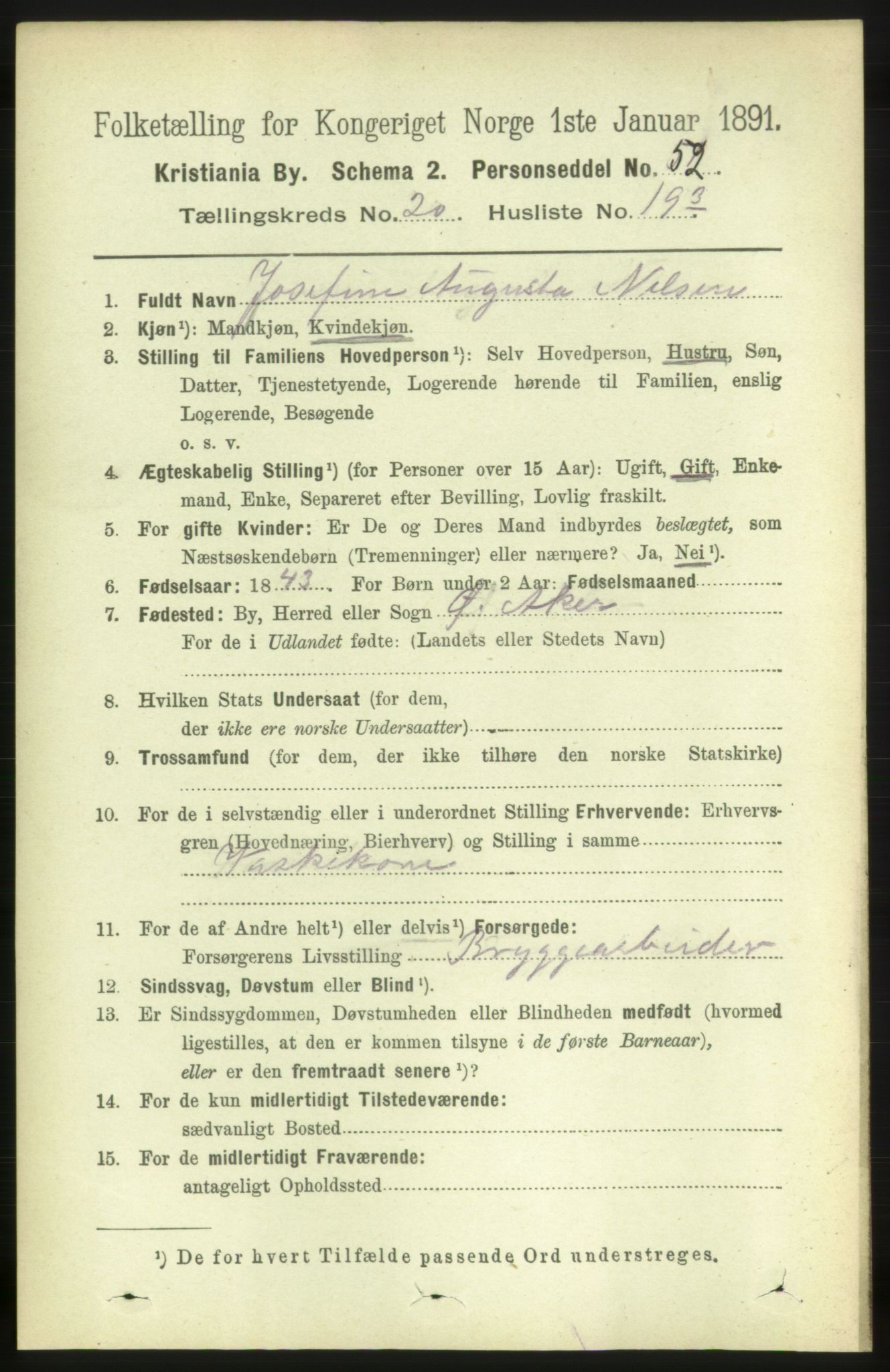 RA, 1891 census for 0301 Kristiania, 1891, p. 10308