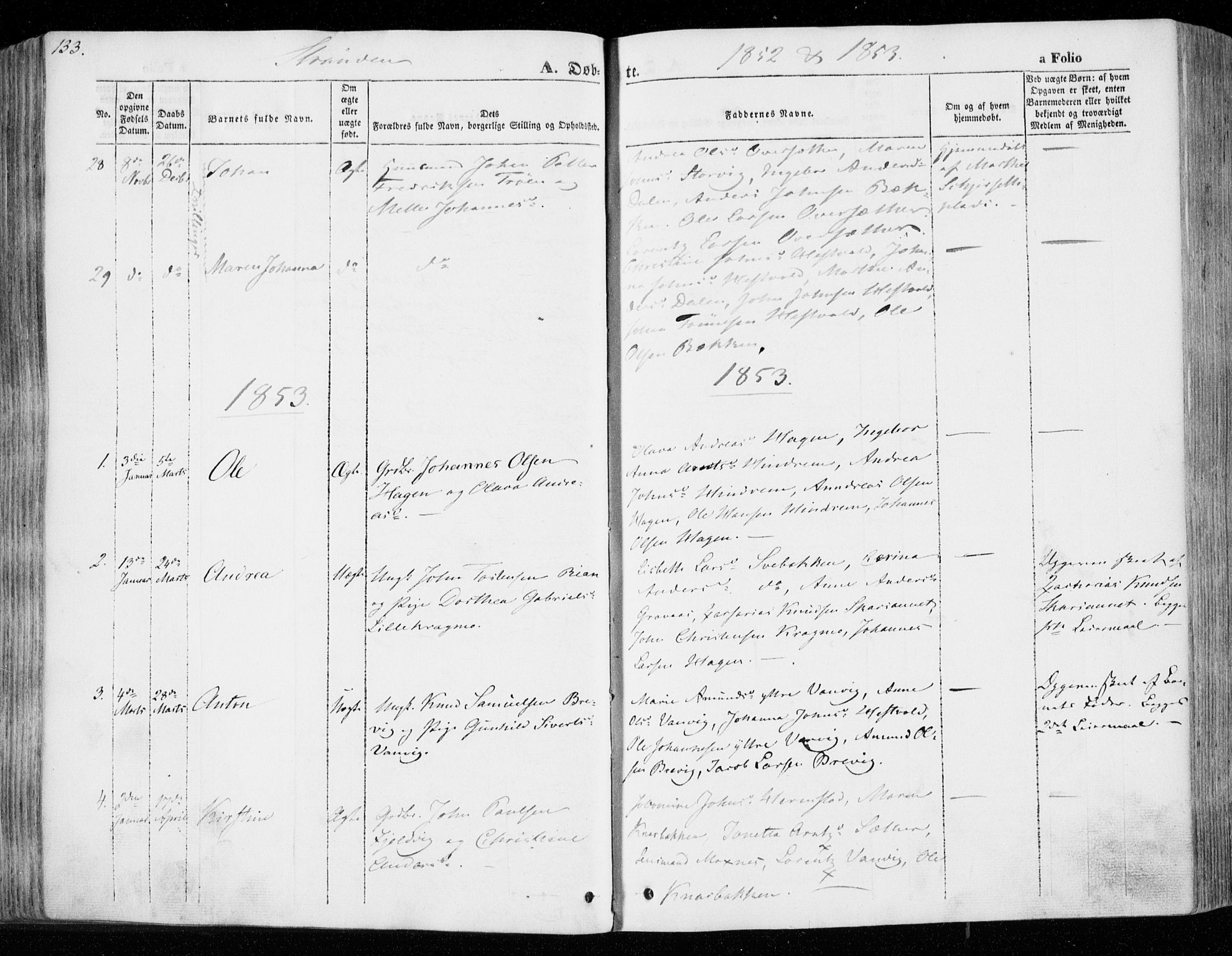 Ministerialprotokoller, klokkerbøker og fødselsregistre - Nord-Trøndelag, SAT/A-1458/701/L0007: Parish register (official) no. 701A07 /2, 1842-1854, p. 133